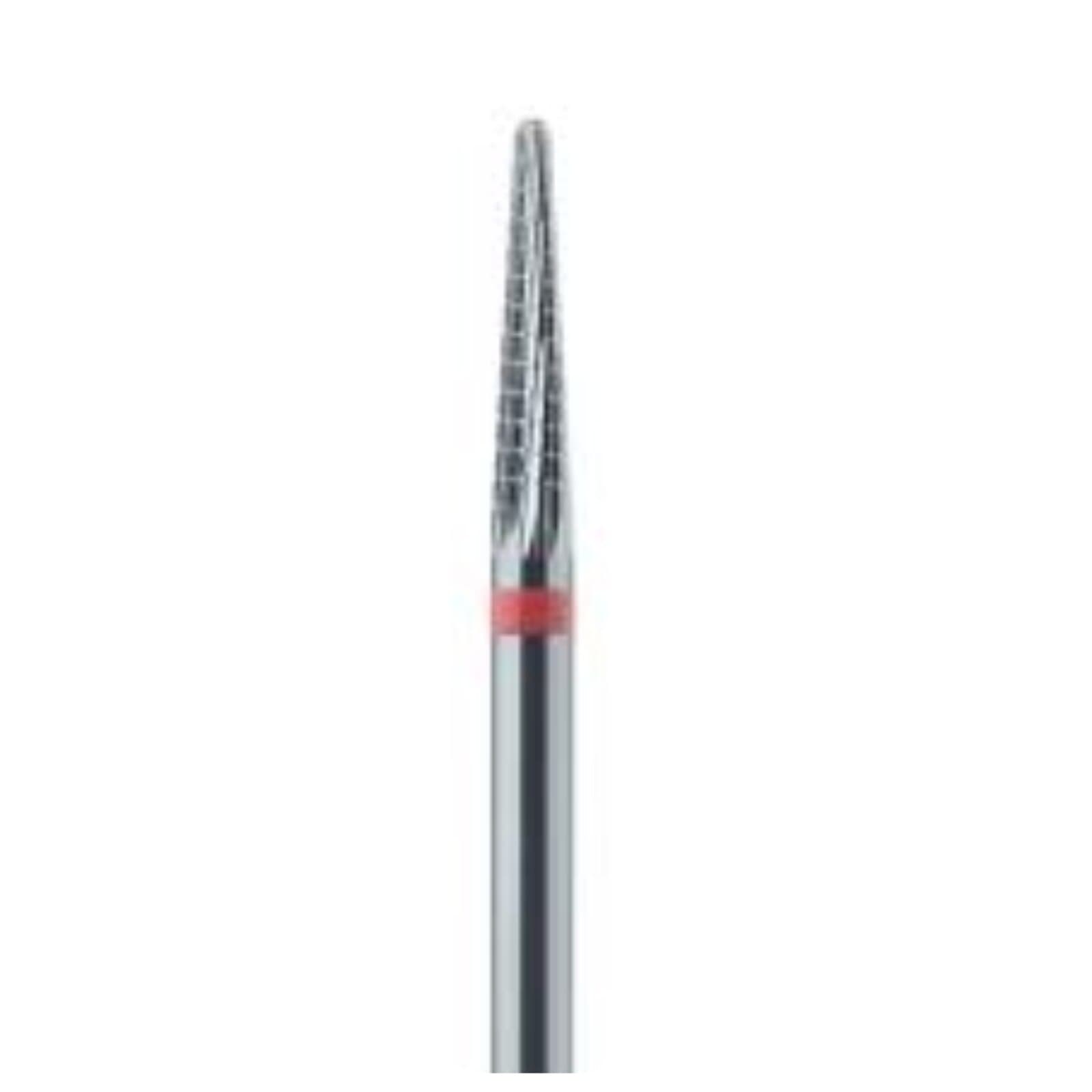 Meisinger Tungsten Carbide Cutter, FQ Cross Cut Fine, Red Ring, Conical Round End, HM23FQ-023, HP, 2.3mm Diameter, 11.5mm Head Length, 2/Pkg thumbnail 2