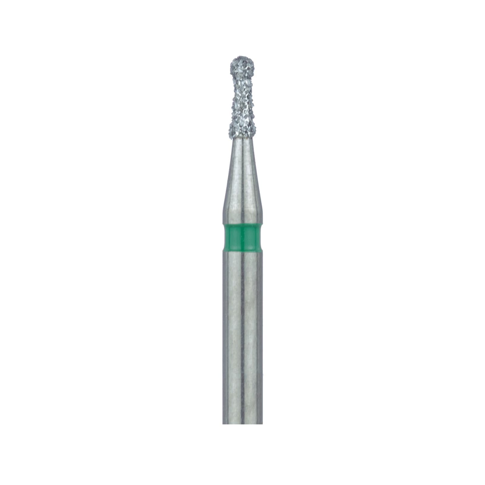 Meisinger 802G-010-FG Coarse Diamond Bur, Round with Neck, Friction Grip, 1.0 mm Head Diameter, 3.0 mm Working Length, Green Ring, 5/Pack thumbnail 3