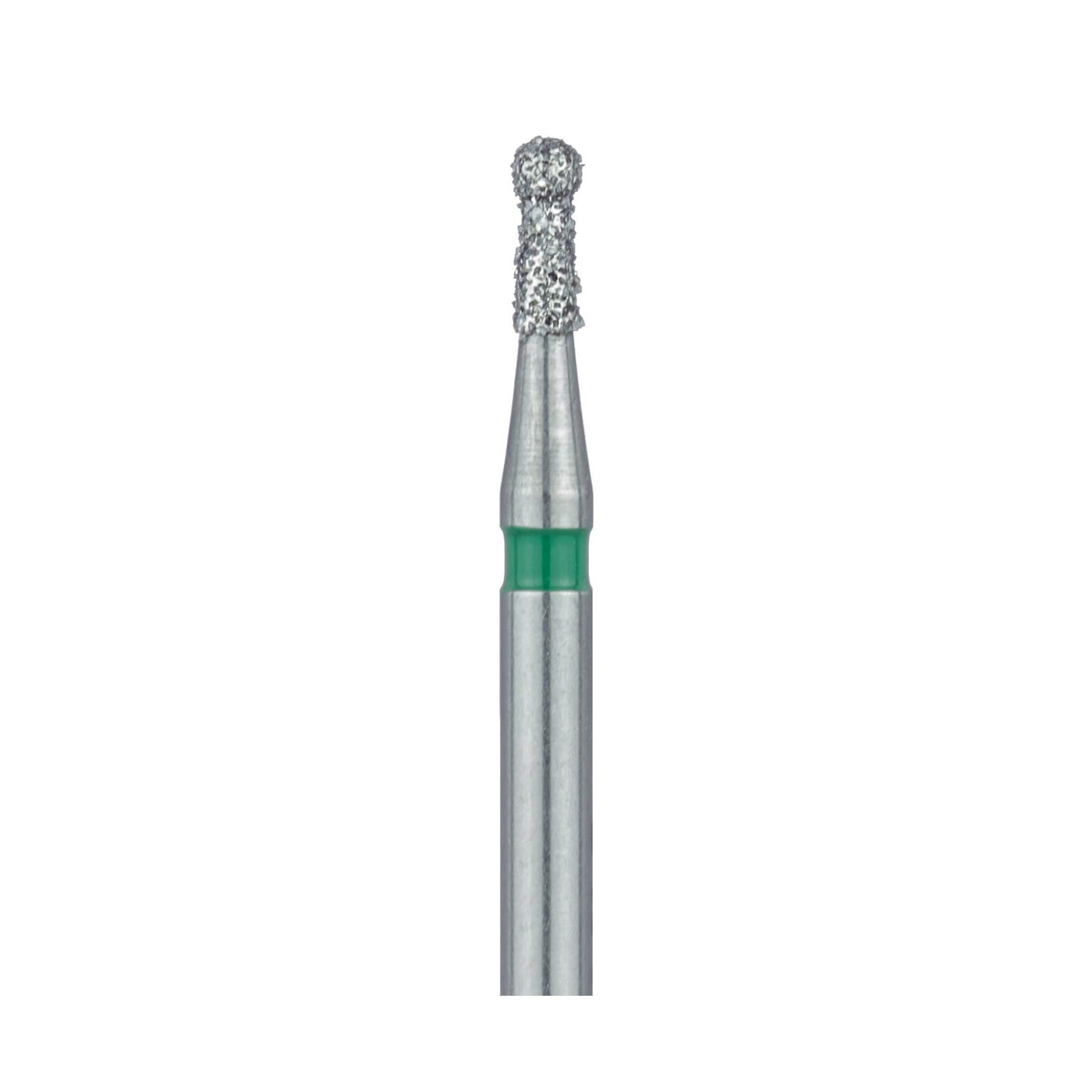 Meisinger 802G-012-FG Diamond Bur, Round, Coarse, Green Ring, Friction Grip, 1.2 mm Head Diameter, 3.0 mm Head Length, 5/Pkg thumbnail 3