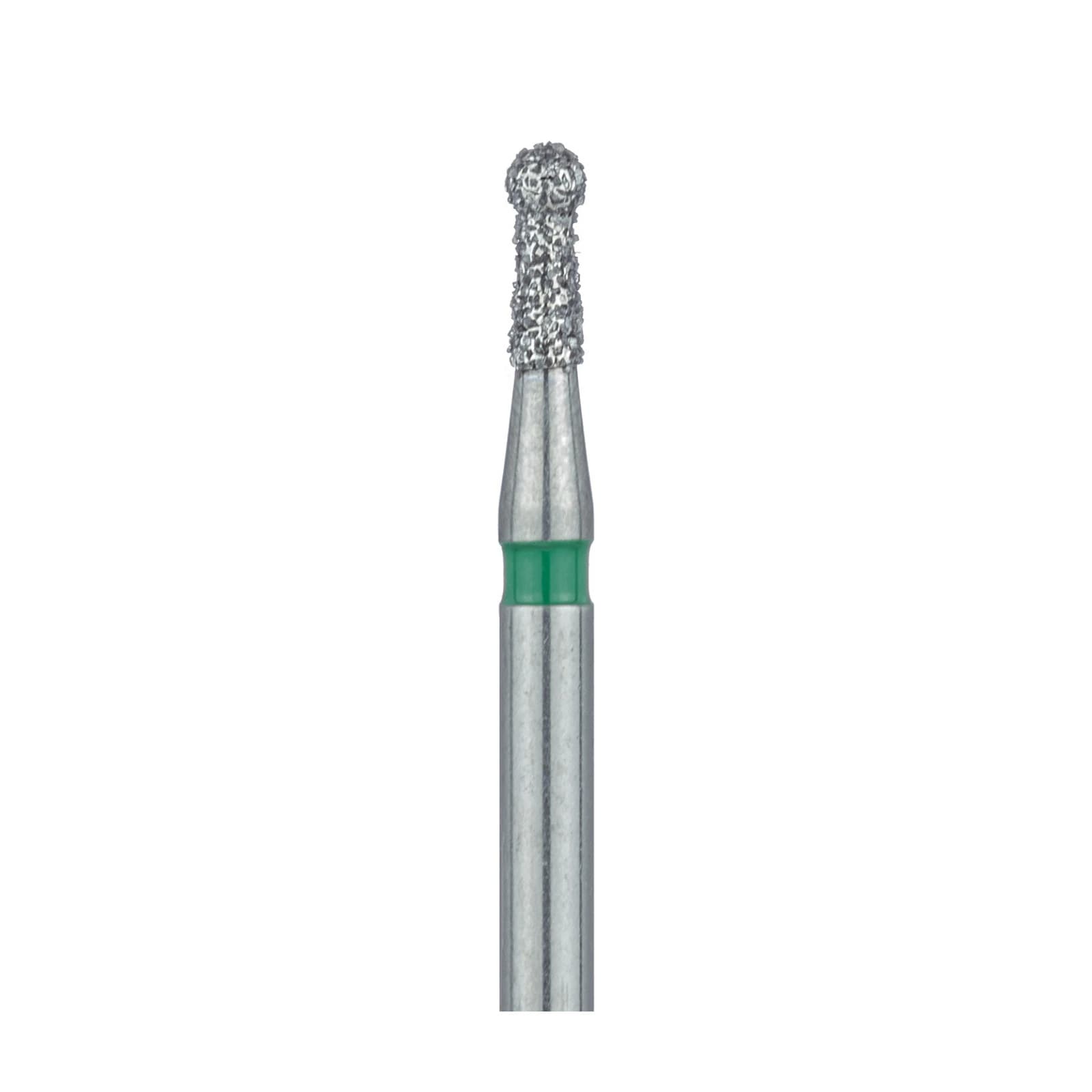 Meisinger 802G-014-FG Coarse Round Diamond Bur, Friction Grip, 1.4 mm Head Diameter, 3.5 mm Head Length, Green Ring, 5/Pack thumbnail 3