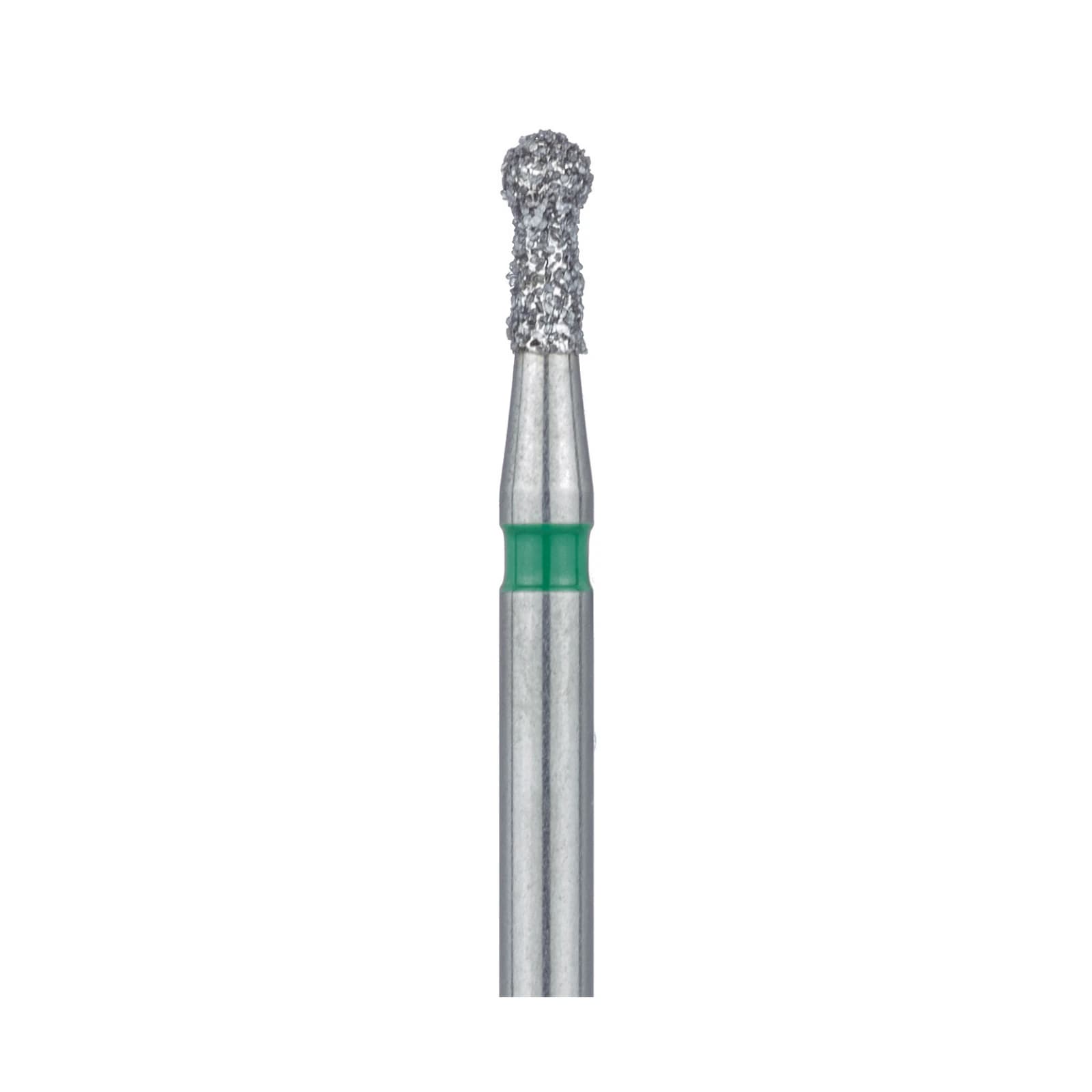 Meisinger 802G-016-FG Coarse Diamond Bur, Round with Neck, Friction Grip, 1.6 mm Head Diameter, 3.5 mm Working Length, Green Ring, 5/Pack thumbnail 3