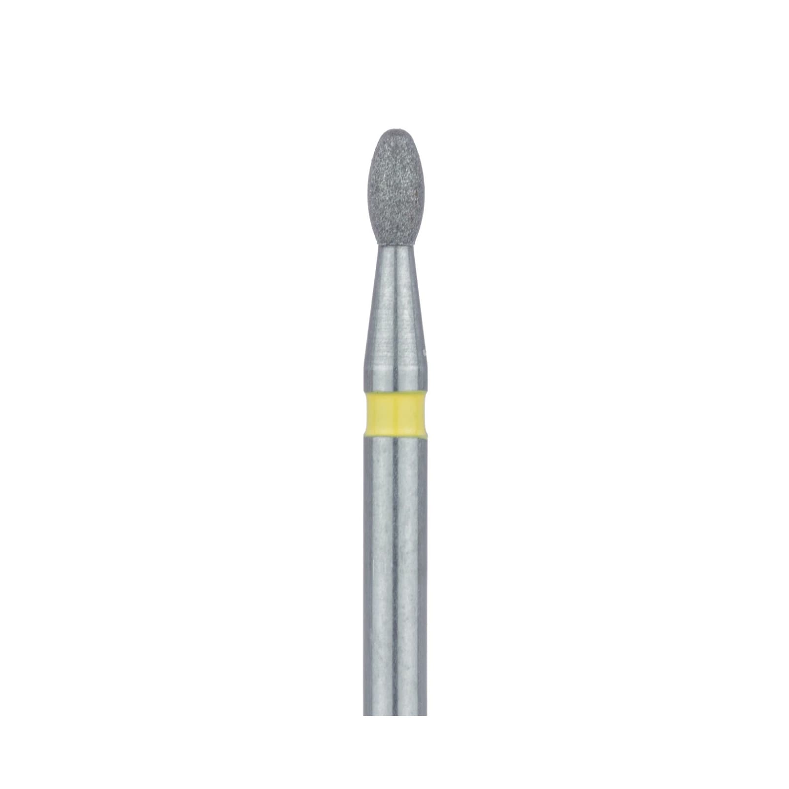 Meisinger 833C-014-FG Extra Fine Diamond Bur, Football/Egg Shape, Friction Grip, 1.4 mm Head Diameter, 2.8 mm Head Length, Yellow Ring, 5/Pkg thumbnail 3