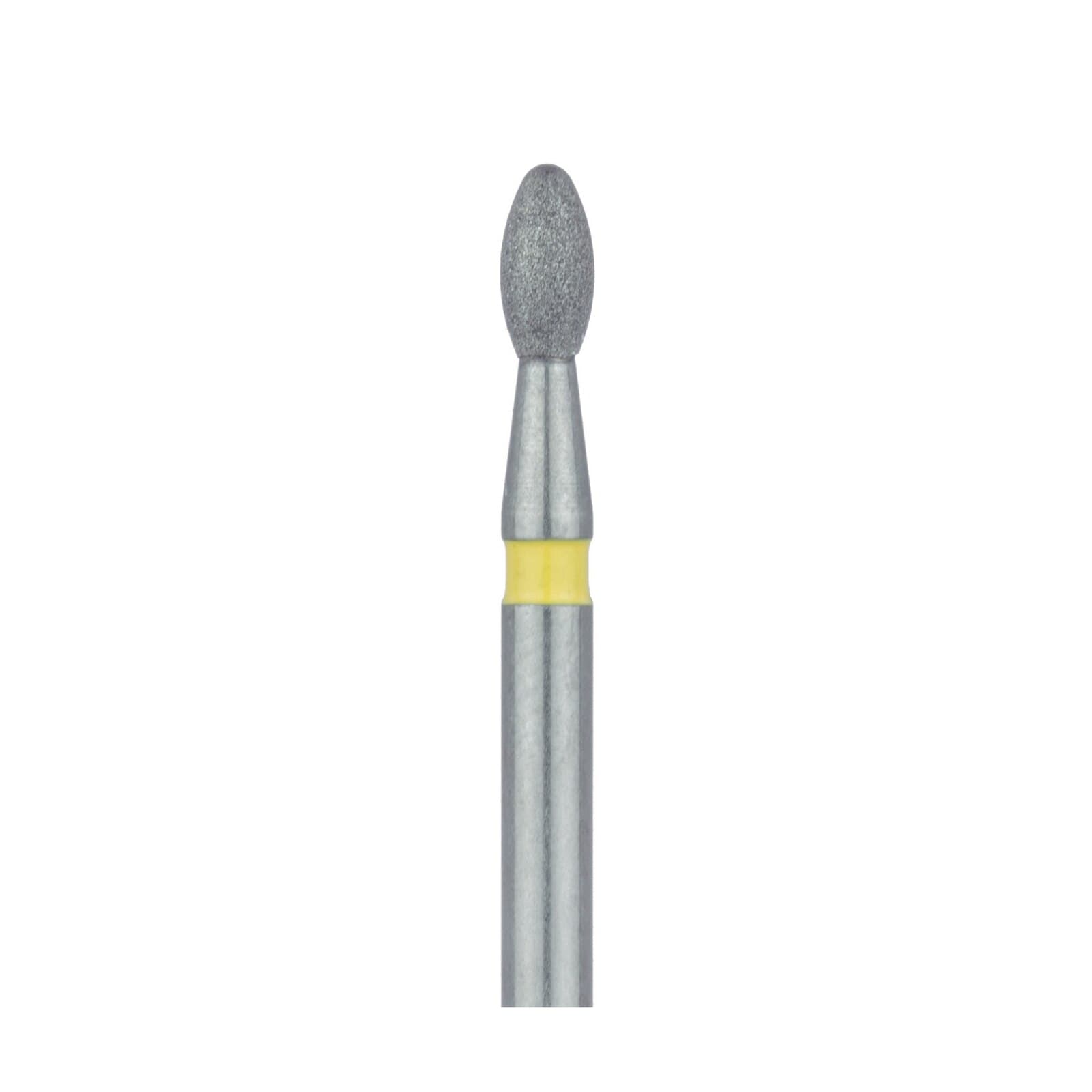 Meisinger 833C-016-FG Extra Fine Diamond Bur, Egg/Football Shape, Friction Grip, 1.6 mm Head Diameter, Yellow Ring, 5/Pk thumbnail 3