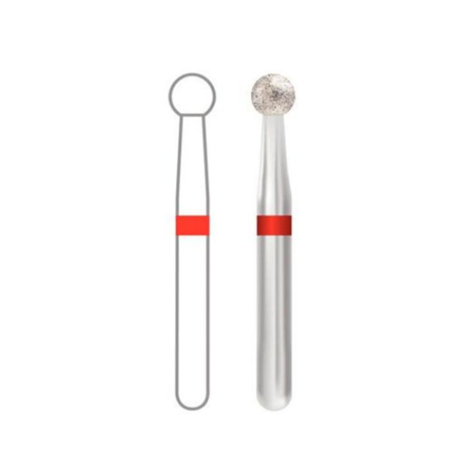 Midwest Multi-Use Diamond Bur, FG #801-029F, Fine Grit, Round, 2.9 mm Diameter, 2.9 mm Length, Friction Grip, 5/Pkg thumbnail 2