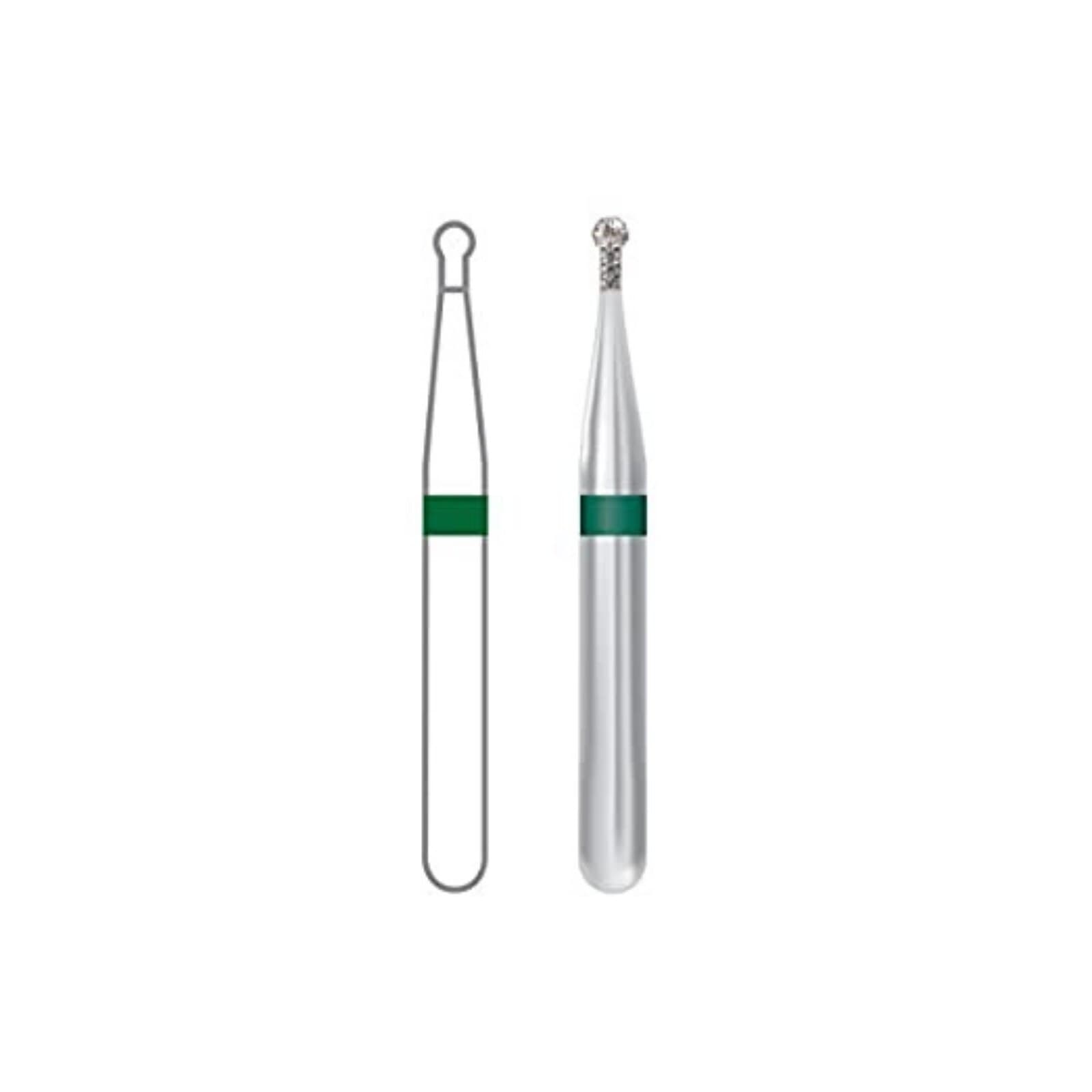 Midwest Multi-Use Diamond Bur FG #802/018M, Medium Grit, Round Extended End, Friction Grip, 1.8 mm Diameter, 2.9 mm Length, 5/Pkg thumbnail 2