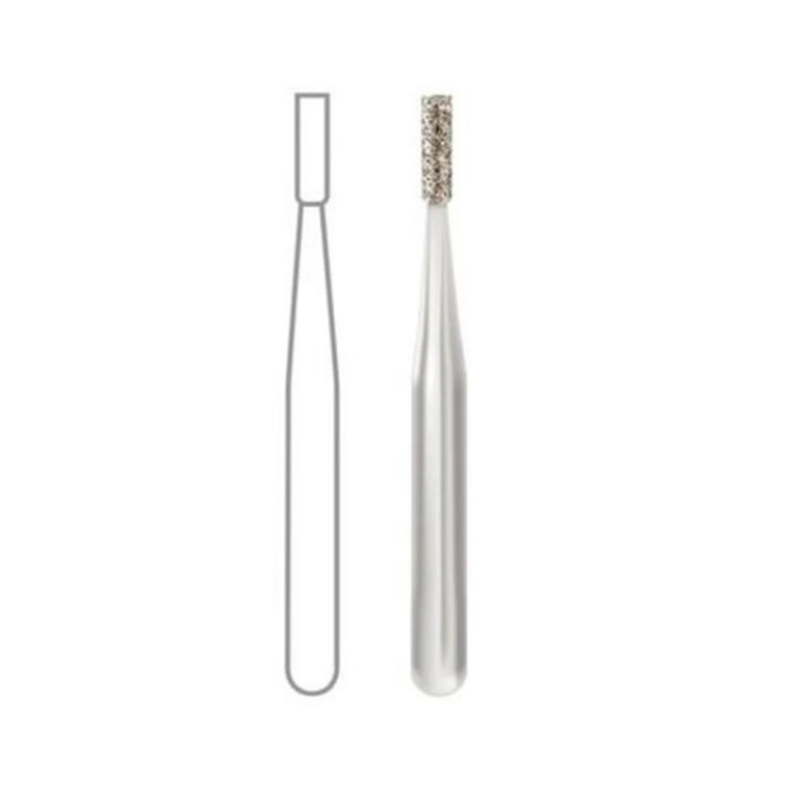 Midwest Multi-Use Diamond Bur FG #837-012M, Medium Grit, Long Cylinder Flat End, 1.2 mm Diameter, 8.0 mm Length, Friction Grip, 5/Pkg thumbnail 2