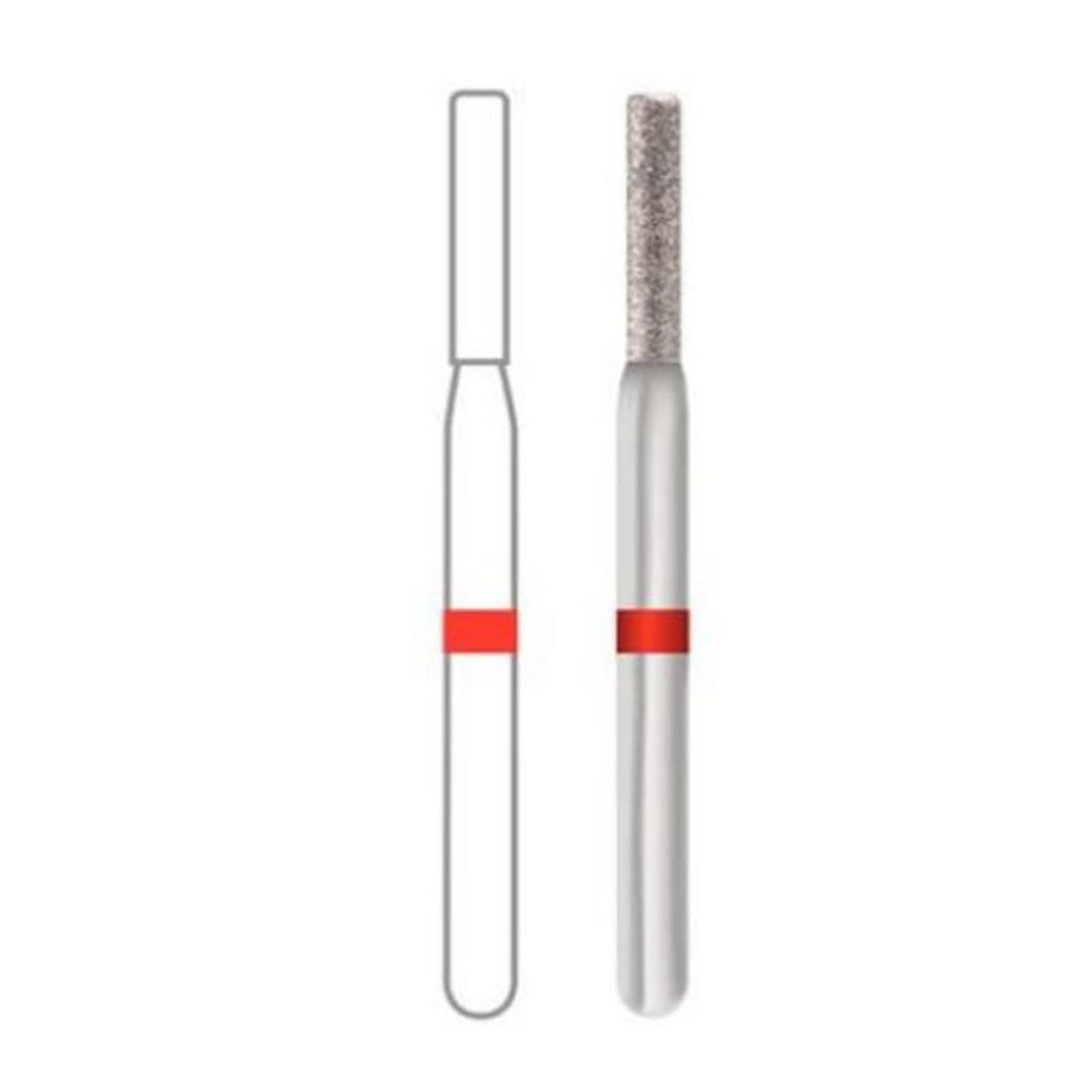 Midwest Multi-Use Diamond Bur FG #837KR-014F, Fine Grit, Long Cylinder Modified Flat End, 1.4 mm Diameter, 8.0 mm Length, Friction Grip, 5/Pkg thumbnail 2
