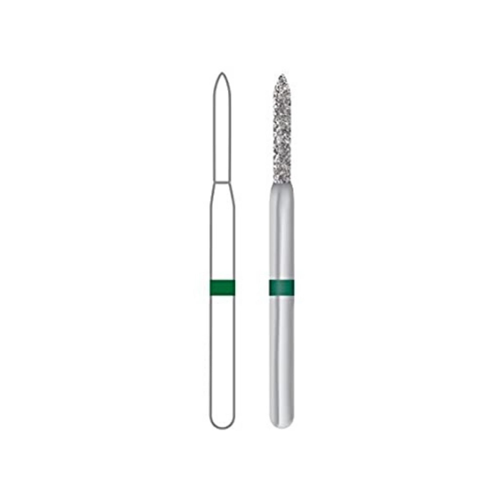 Midwest Multi-Use Diamond Bur 878-014C, FG, Coarse, Cylinder Modified Bevel, 1.4mm Diameter, 8.0mm Length, 5/Pk, 471308 thumbnail 2