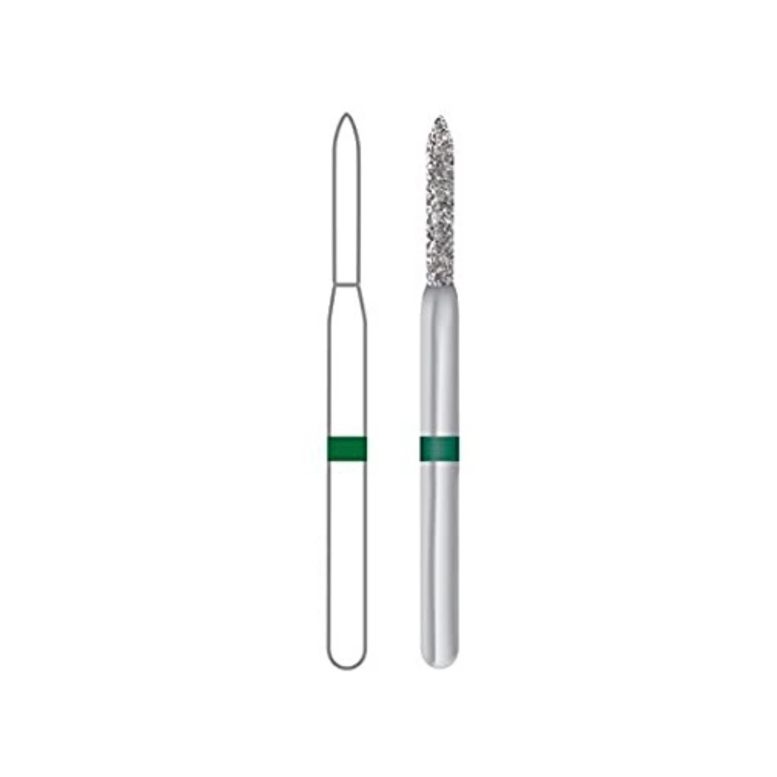 Midwest Multi-Use Diamond Bur 878-016C, FG, Coarse, Cylinder Modified Bevel, 1.6 mm Diameter, 8.0 mm Length, 5/Pk, 471309 thumbnail 2