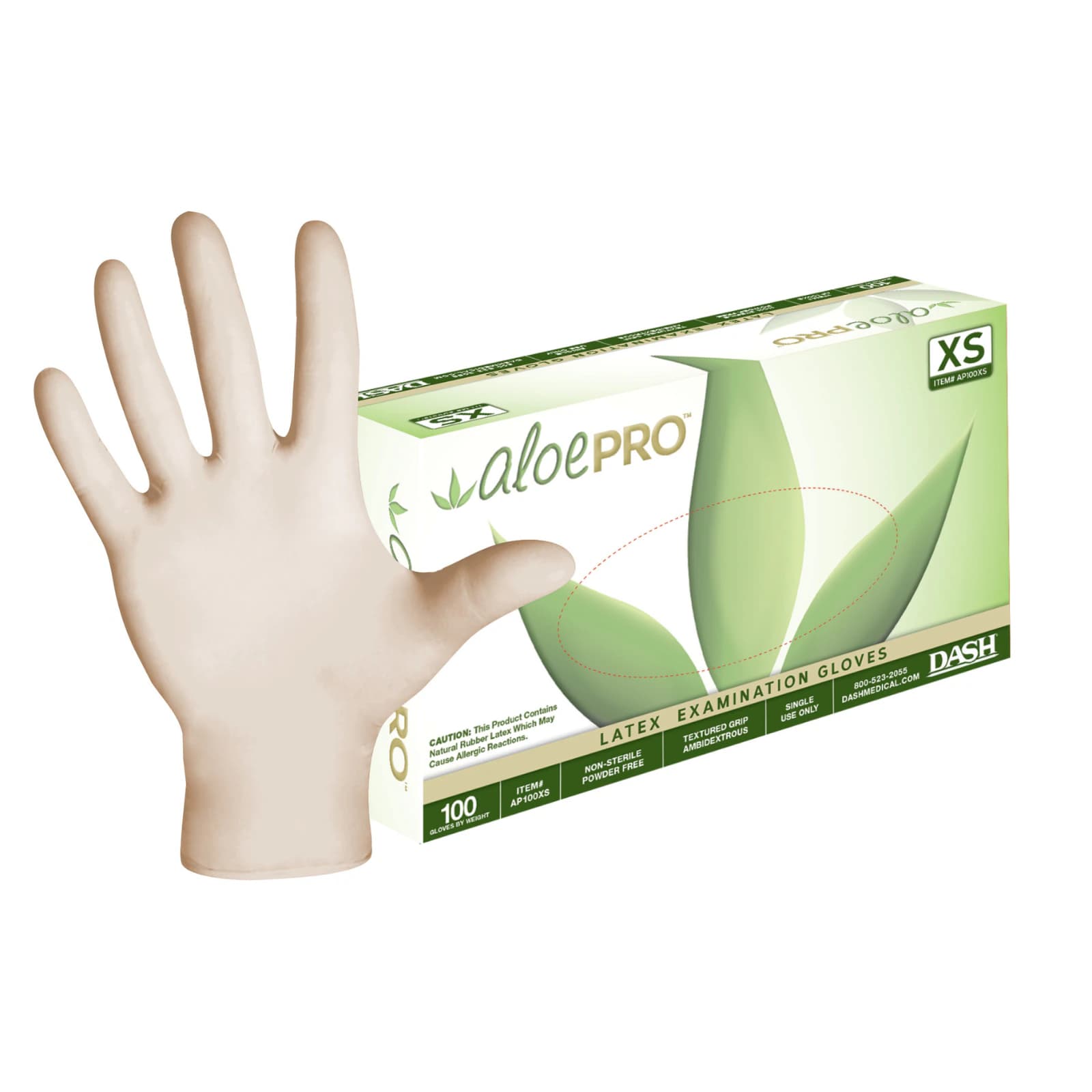 AloePRO Powder-Free Textured Latex Examination Gloves, Large, 100/Box, AP100L thumbnail 6