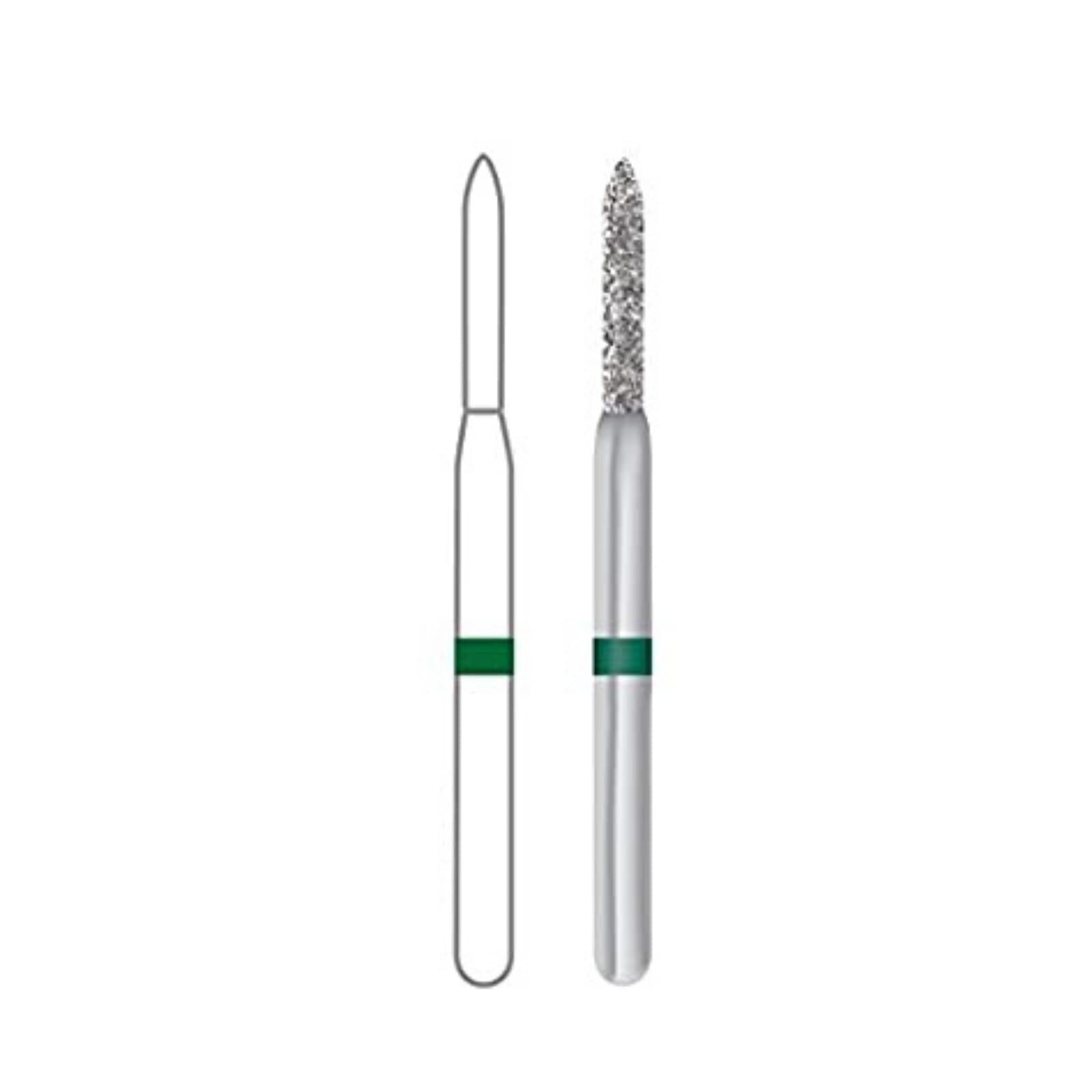 Midwest Multi-Use Diamond Bur #878-012SC, FG Short Shank, Super Coarse, Cylinder Modified Bevel, 1.2 mm Diameter, 8.0 mm Length, 5/Pkg thumbnail 2