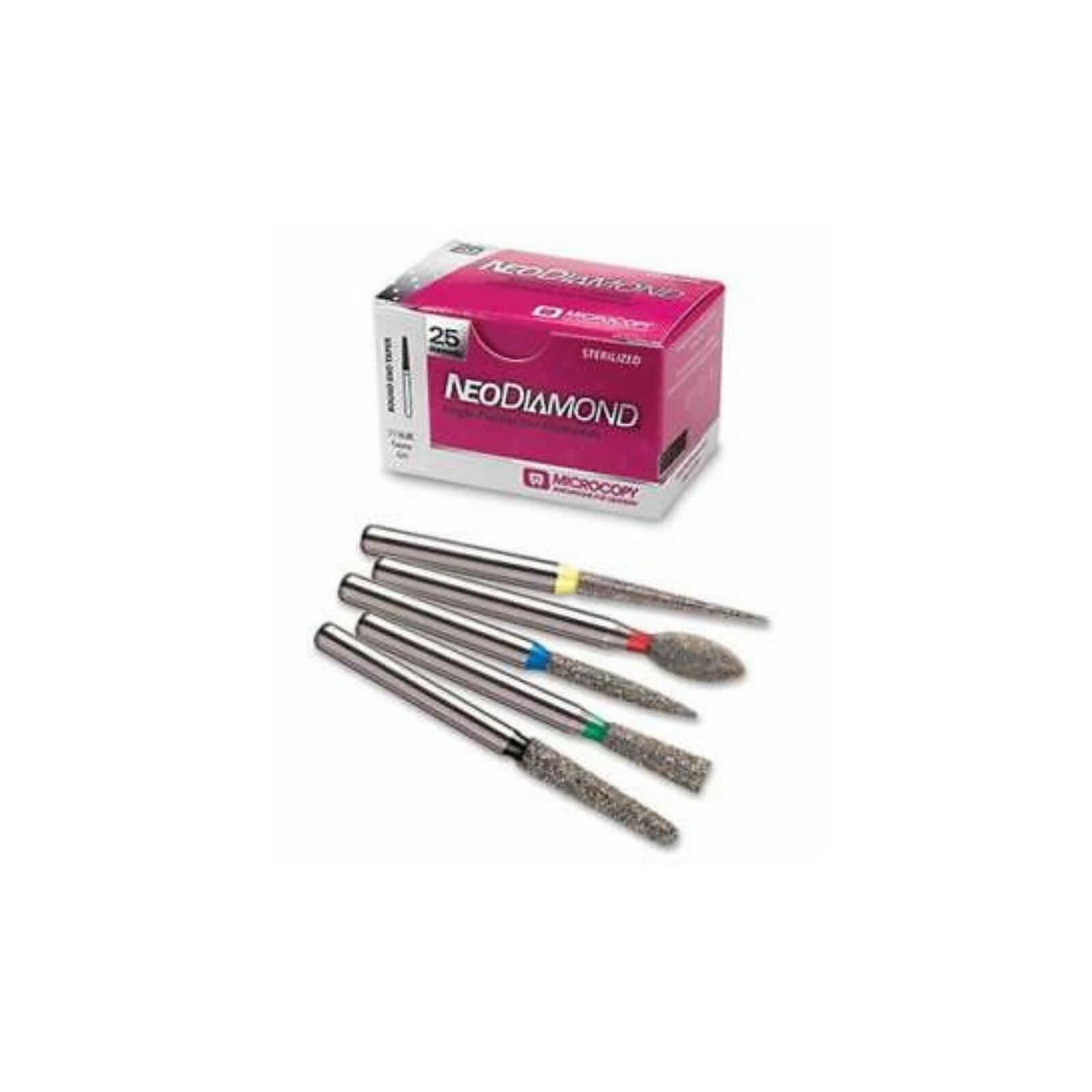 NeoDiamond Operative Diamond Single-Use Bur, FG, Pointed Taper, 1.4 mm, Medium, 25/Pk, 1714.8M thumbnail 2