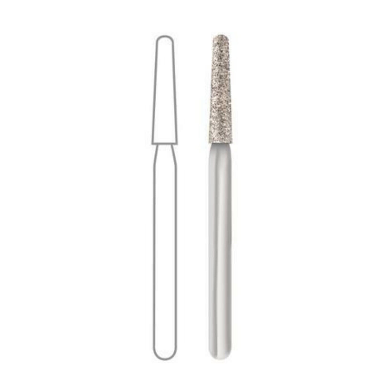 Midwest Multi-Use Diamond Bur 878K-012C, FG, Coarse Grit, Taper Modified Bevel, 1.2 mm Diameter, 8.0 mm Length, 5/Pk thumbnail 2