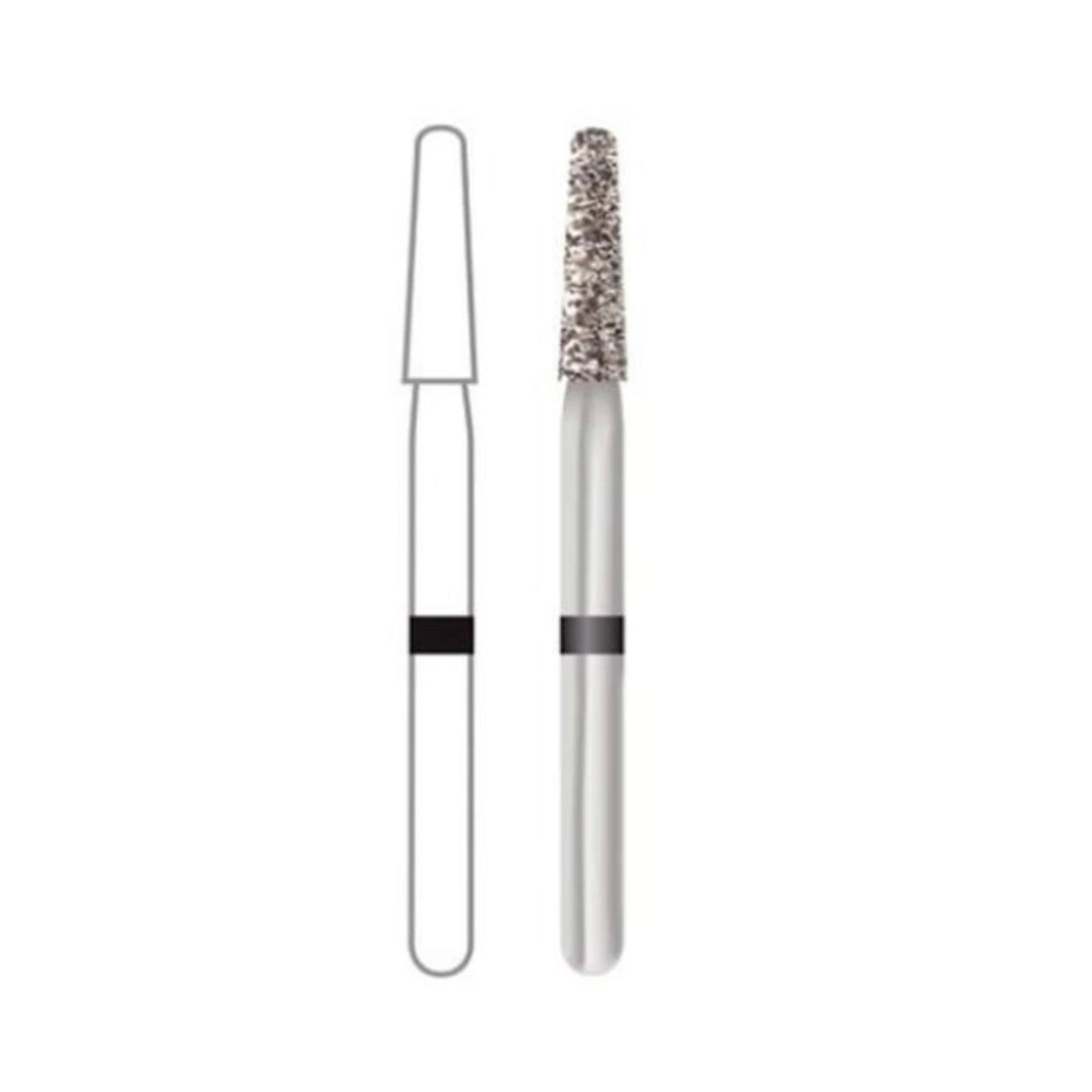 Midwest® Multi-Use Diamond Bur FG #878K-018SC, Super Coarse, Taper Modified Bevel, 1.8 mm Diameter, 8.0 mm Length, 5/Pkg thumbnail 2