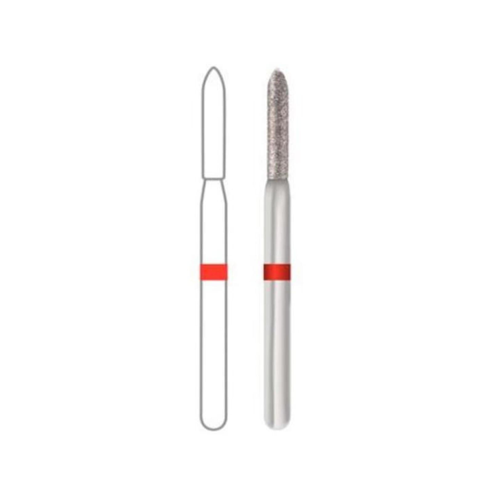 Midwest Multi-Use Diamond Bur 878K-016M, FG Short Shank, Medium Grit, Taper Modified Bevel, 1.6 mm Diameter, 8.0 mm Length, 5/Pk thumbnail 2