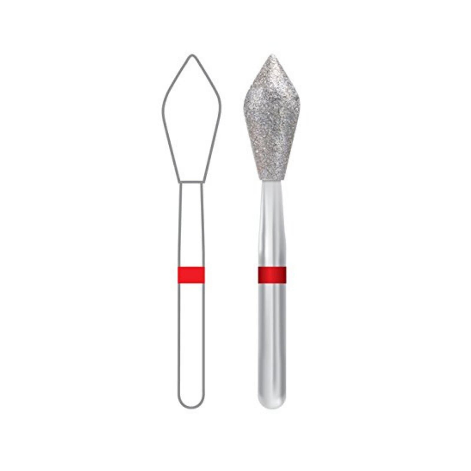 Midwest® Multi-Use Diamond Bur FG, Fine Grit, Football Shape, #899-031F, 3.1 mm Diameter, 7.0 mm Length, 5/Pkg thumbnail 2