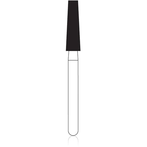 NTI Diamond Bur, FG, Super Coarse, Flat End Taper, #847-023, 2.3 mm Diameter, 8.0 mm Length, Black Ring, 5/Pkg, SC847-023 thumbnail 2