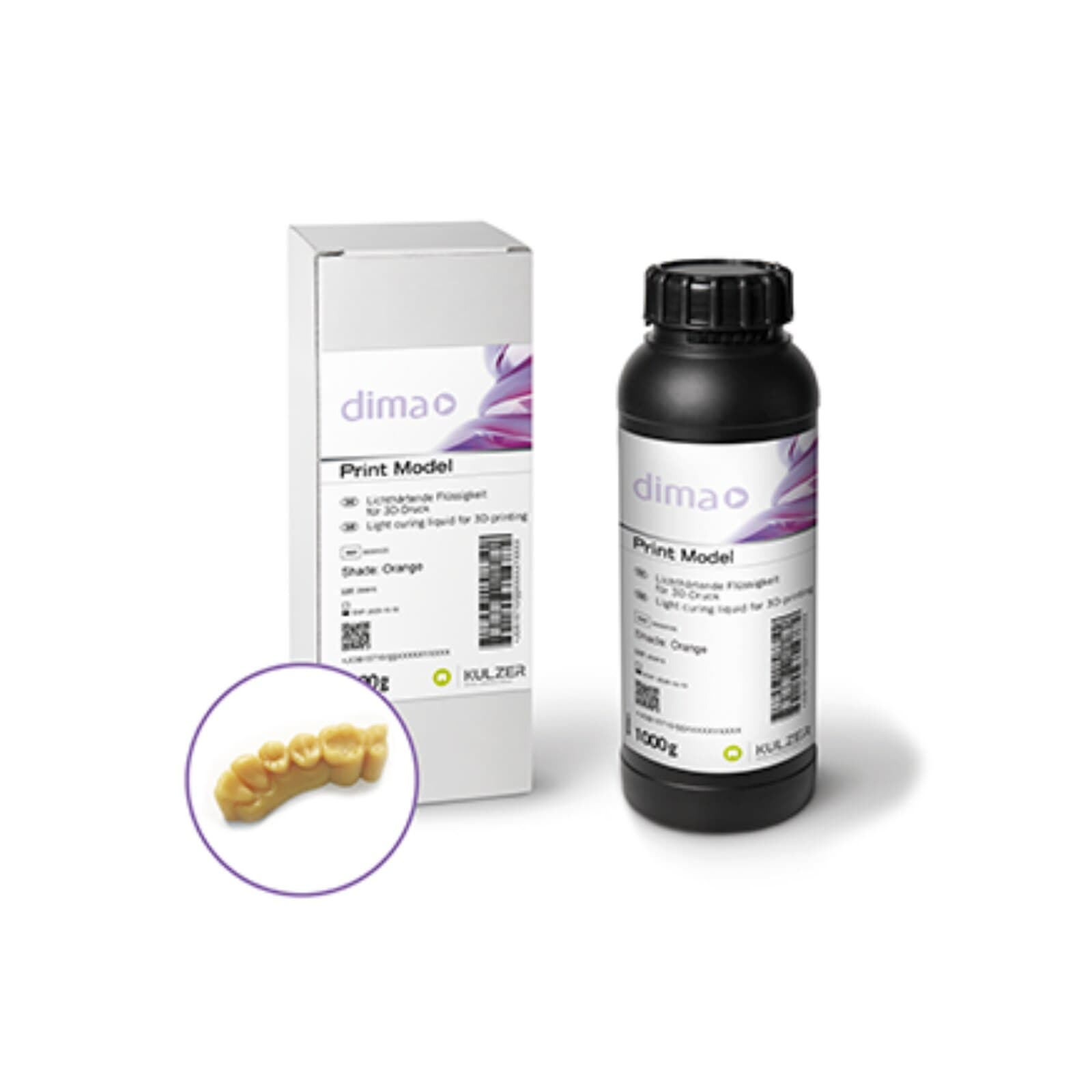 Kulzer dima Print Stone Gray 3D Printing Resin, 1000g Bottle, 1/Pk thumbnail 2