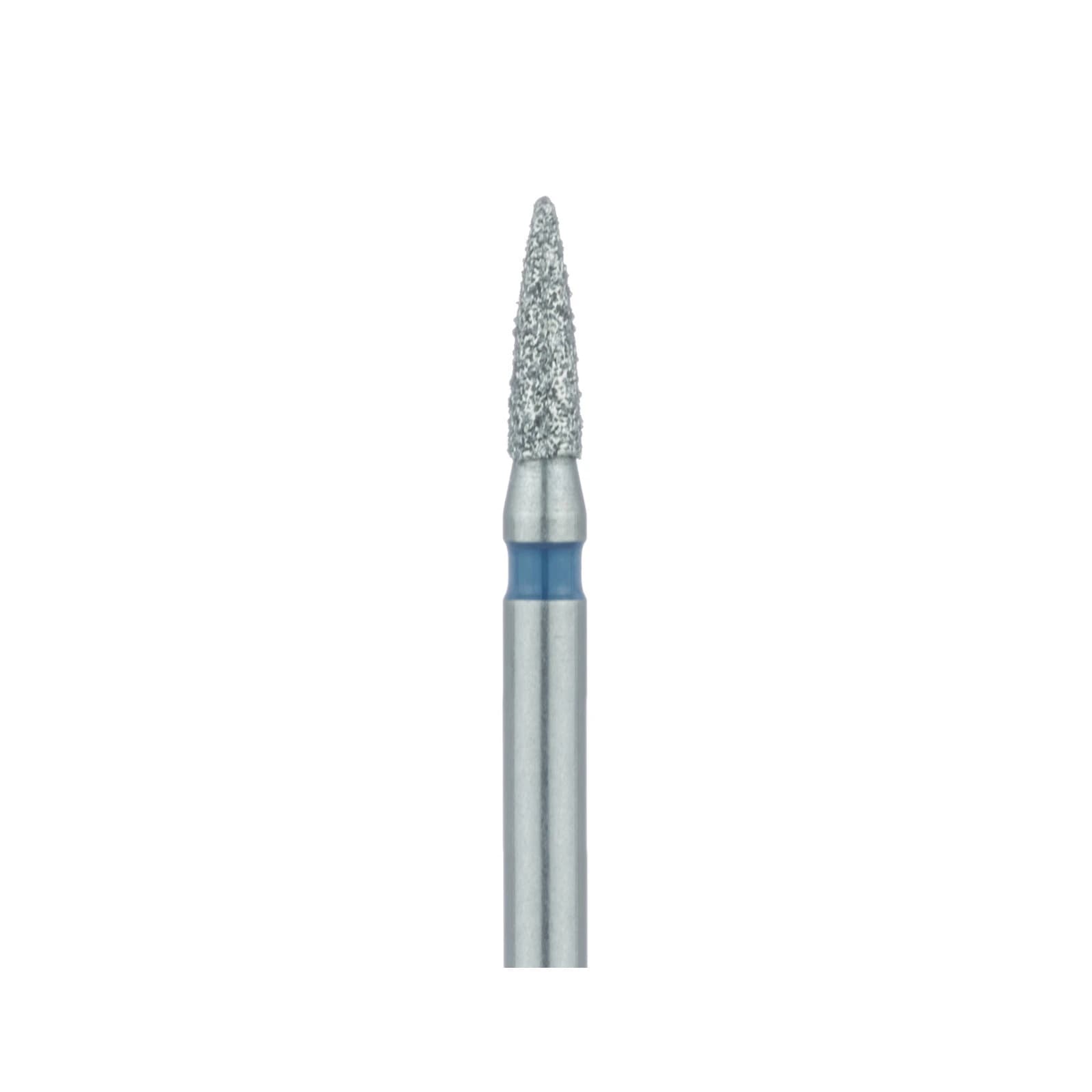 Meisinger 861-014-FG Diamond Bur, FG, Medium Grit, Blue Ring, Flame Shape, Point End, 1.4 mm Head Diameter, 5.0 mm Head Length, 5/Pkg thumbnail 3