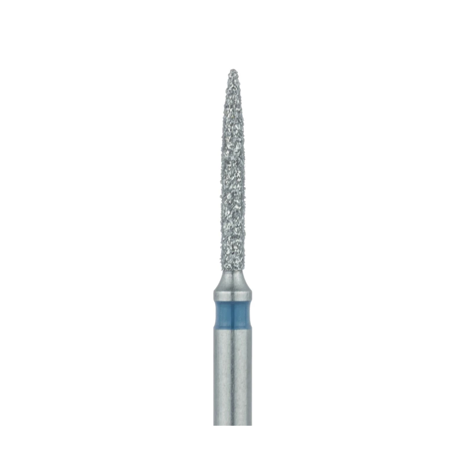 Meisinger 862-010-FG Diamond Bur, FG, Medium Grit, Blue Ring, Flame Shape, Point End, 1.0 mm Head Diameter, 8.0 mm Head Length, 5/Pkg thumbnail 3