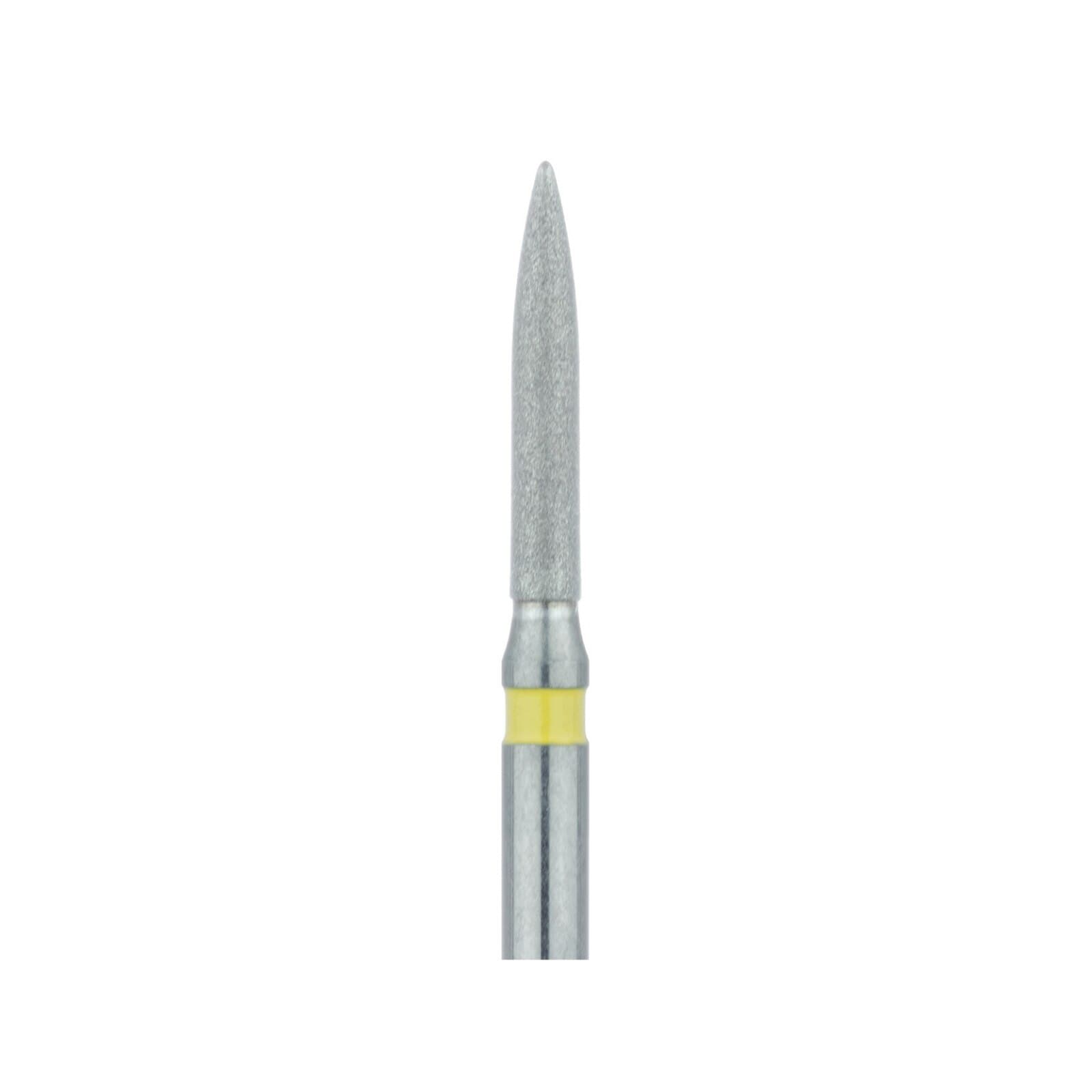 Meisinger 862C-012-FG Diamond Bur, FG, Extra Fine (Yellow), Flame, Point End, 1.2 mm Head Diameter, 8.0 mm Head Length, 5/Pkg thumbnail 3