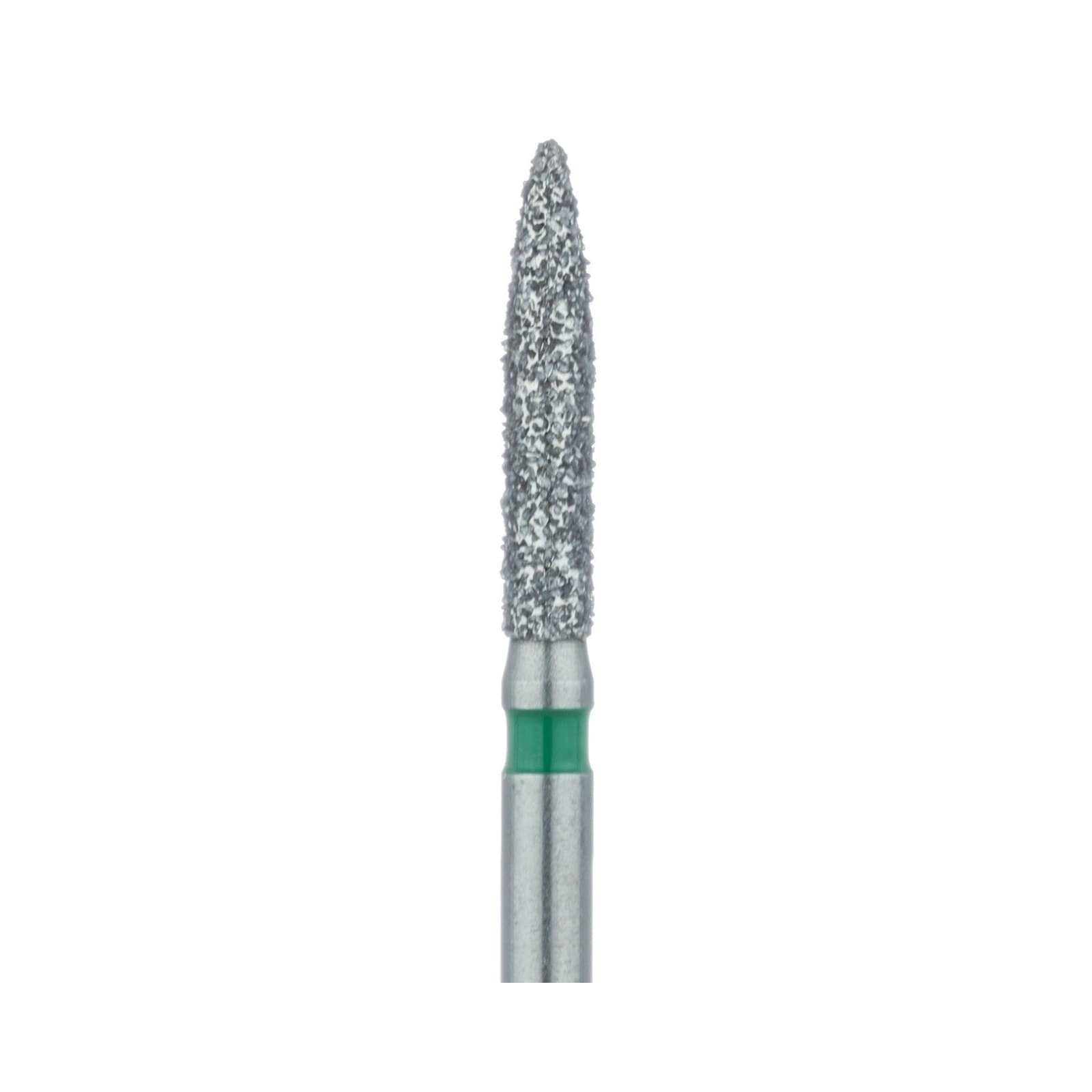 Meisinger FG #862G-016 Coarse Flame Diamond Bur, 1.6mm Head, 8mm Working Length, Green Band, Multi-Use, 5/Pk thumbnail 3