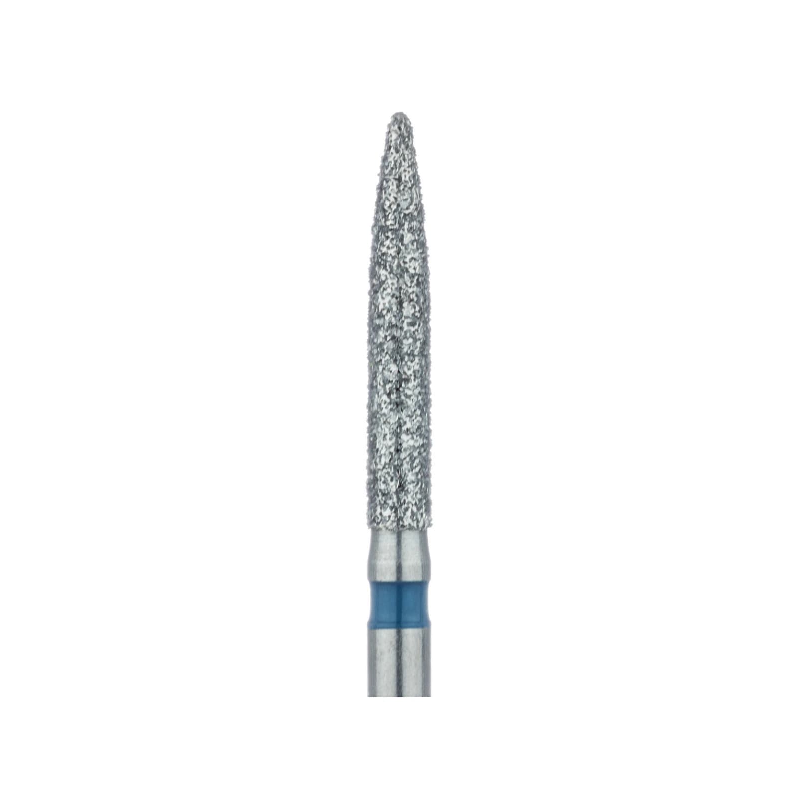 Meisinger 863-016-FG Diamond Bur, FG, Medium Grit, Blue Ring, Flame Shape, Point End, 1.6 mm Head Diameter, 10.0 mm Head Length, 5/Pkg thumbnail 3