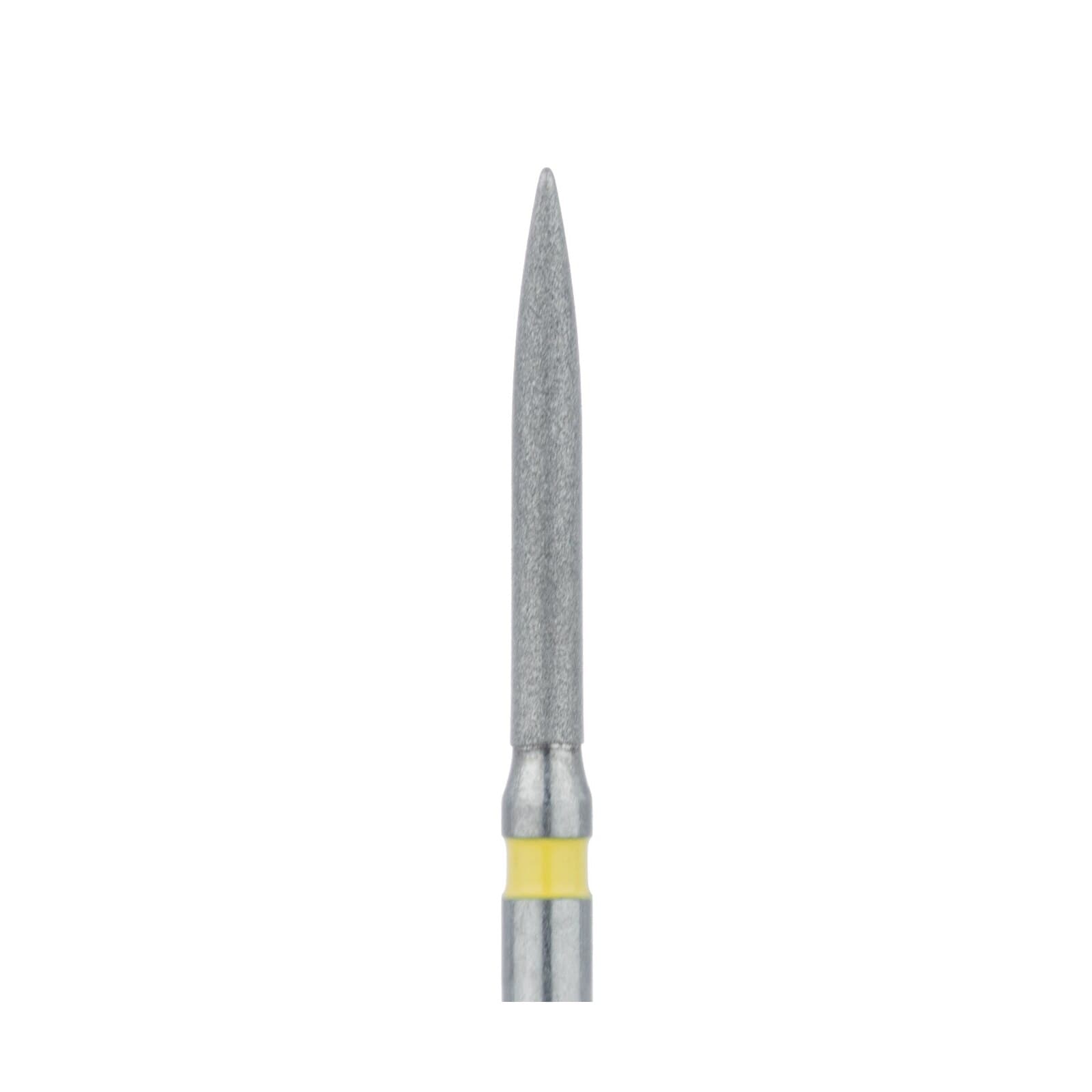 Meisinger 863C-012-FG Diamond Bur, FG, Extra Fine (Yellow), Flame, Point End, 1.2 mm Head Diameter, 10 mm Head Length, 5/Pkg thumbnail 3