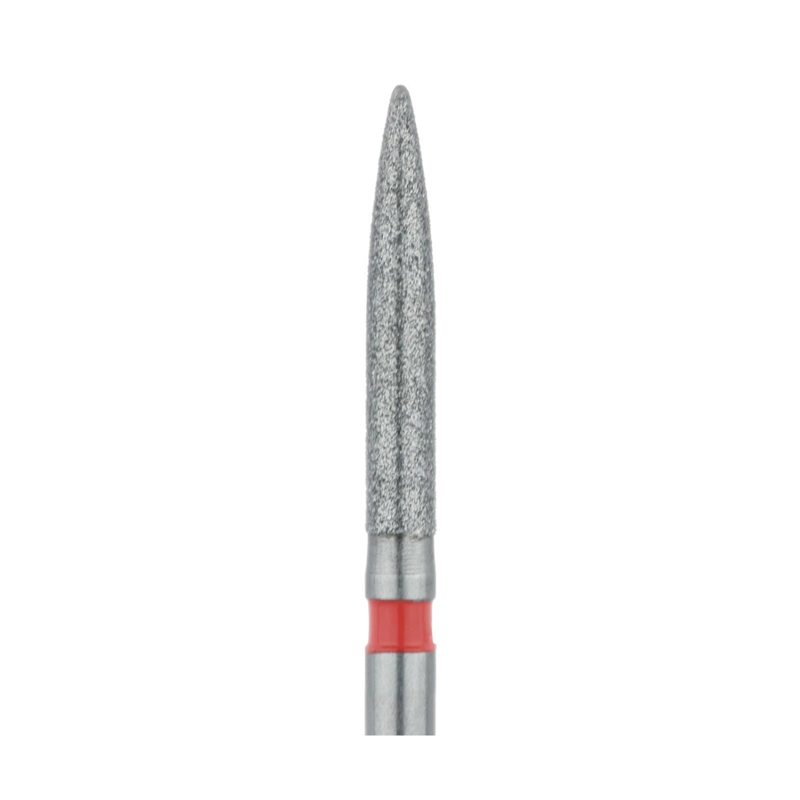 Meisinger 863F-016-FG Fine Diamond Bur, Long Flame, Friction Grip, 1.6 mm Head Diameter, 10 mm Head Length, Red Ring, 5/Pkg thumbnail 3