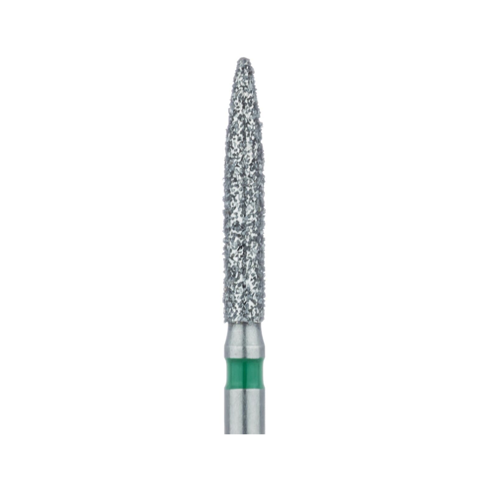 Meisinger 863G-016-FG Coarse Diamond Bur, Flame Shape, Friction Grip, 1.6 mm Head Diameter, 10 mm Head Length, Green Ring, 5/Pkg thumbnail 3