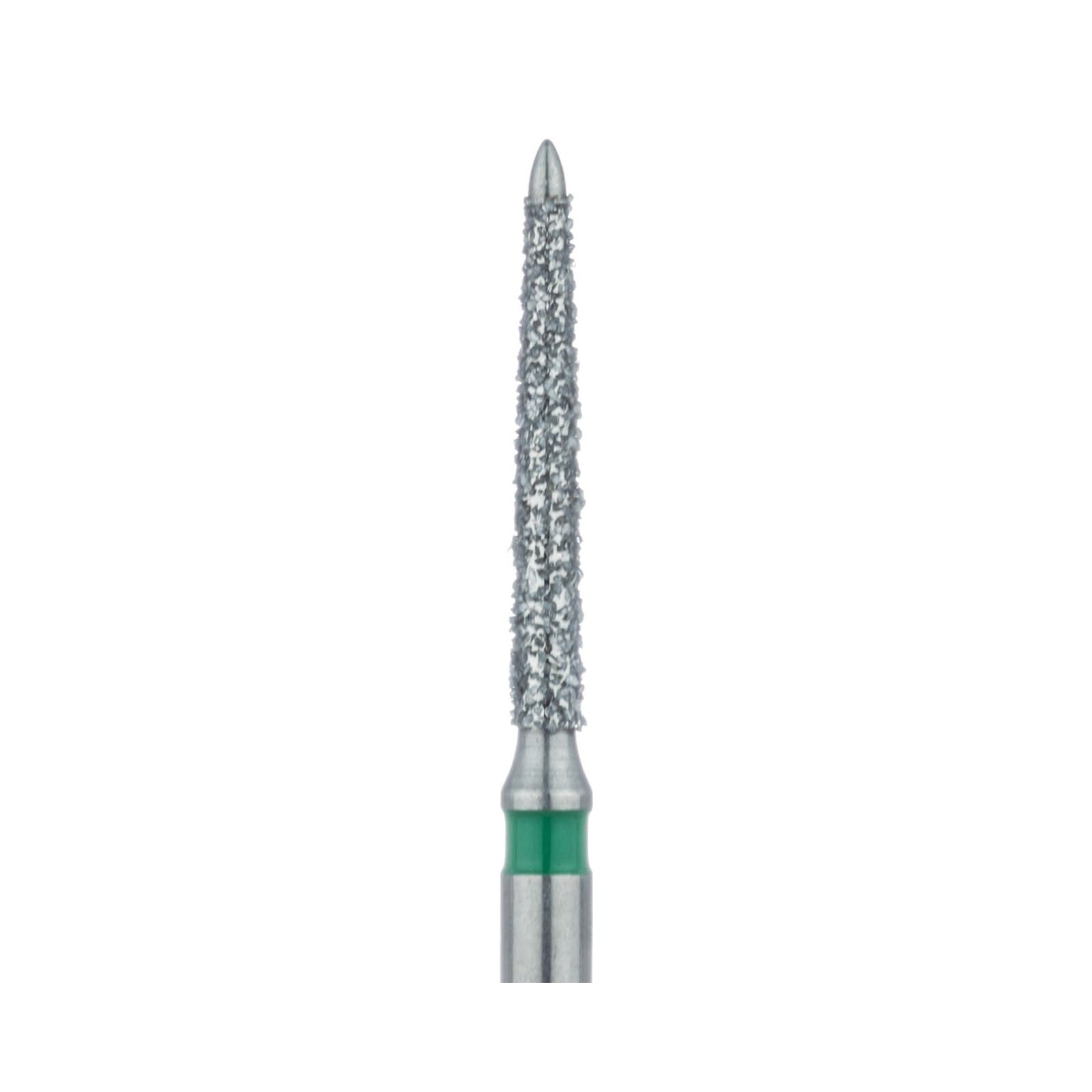 Meisinger 863KG-012-FG Diamond Bur, Coarse, Green, Flame, Safe End, Friction Grip, 1.2 mm Head Diameter, 5/Pk - Meisinger Diamonds 863KG-012-FG Coarse 5/Pk - Image 1