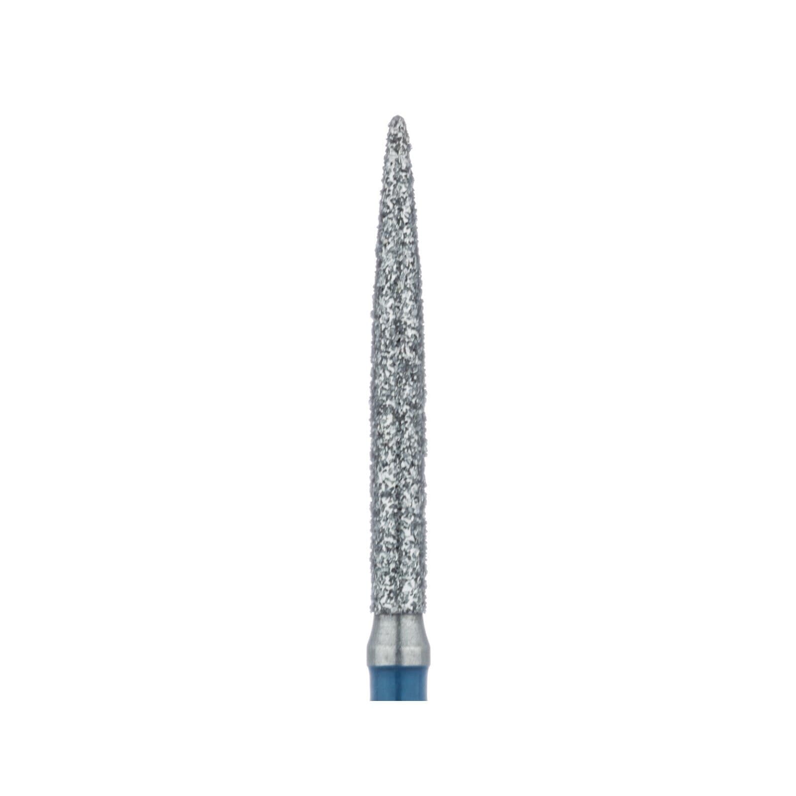 Meisinger 863L-014-FG Diamond Bur, FG, Long Shank, Medium Grit, Blue, Flame, 1.4 mm, 5/Pk thumbnail 3