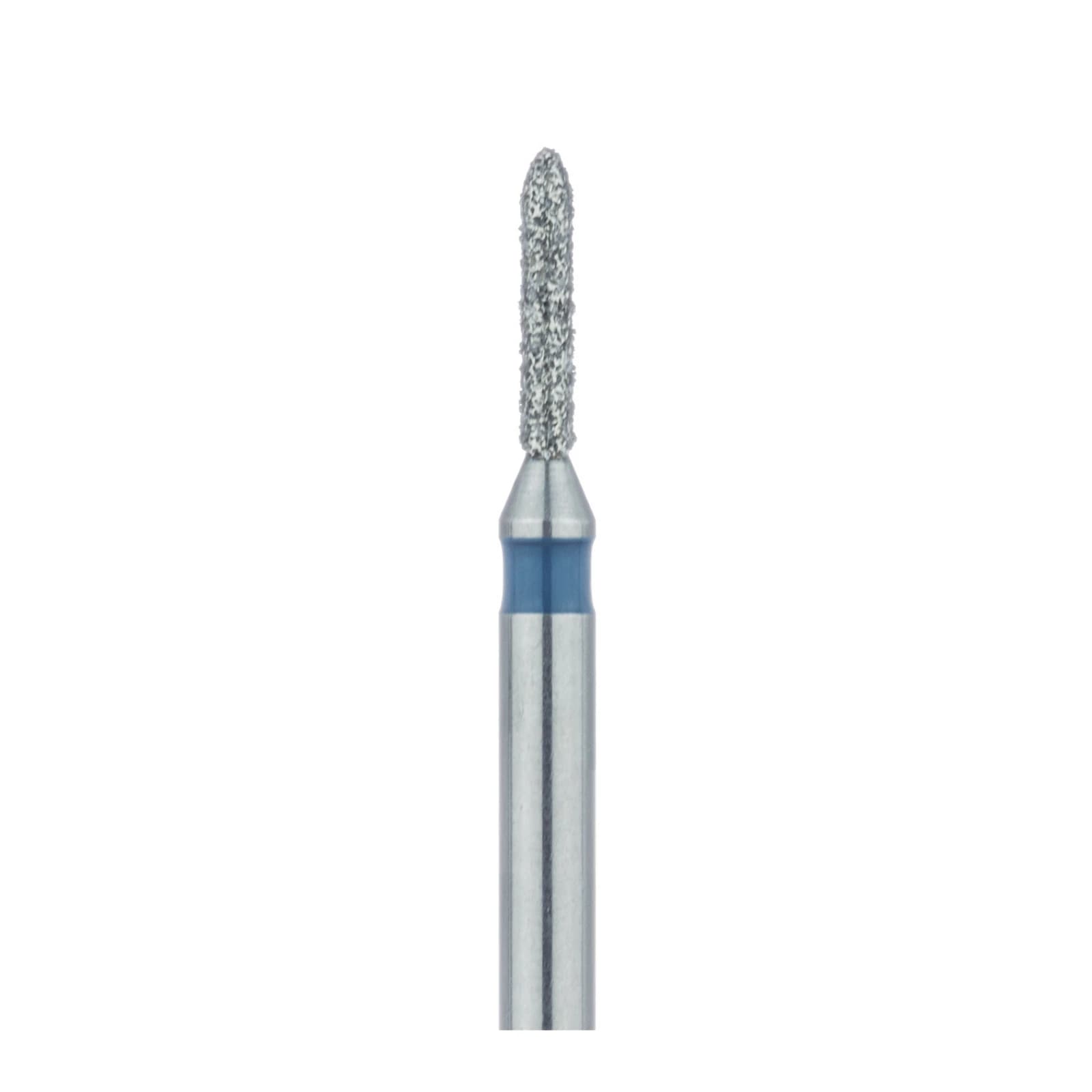 Meisinger 866-009-FG Diamond Bur, Medium Grit, Torpedo/Cylinder, Bevel End, Friction Grip, 0.9 mm Head Diameter, 5.0 mm Head Length, Blue Ring, 5/Pkg thumbnail 3