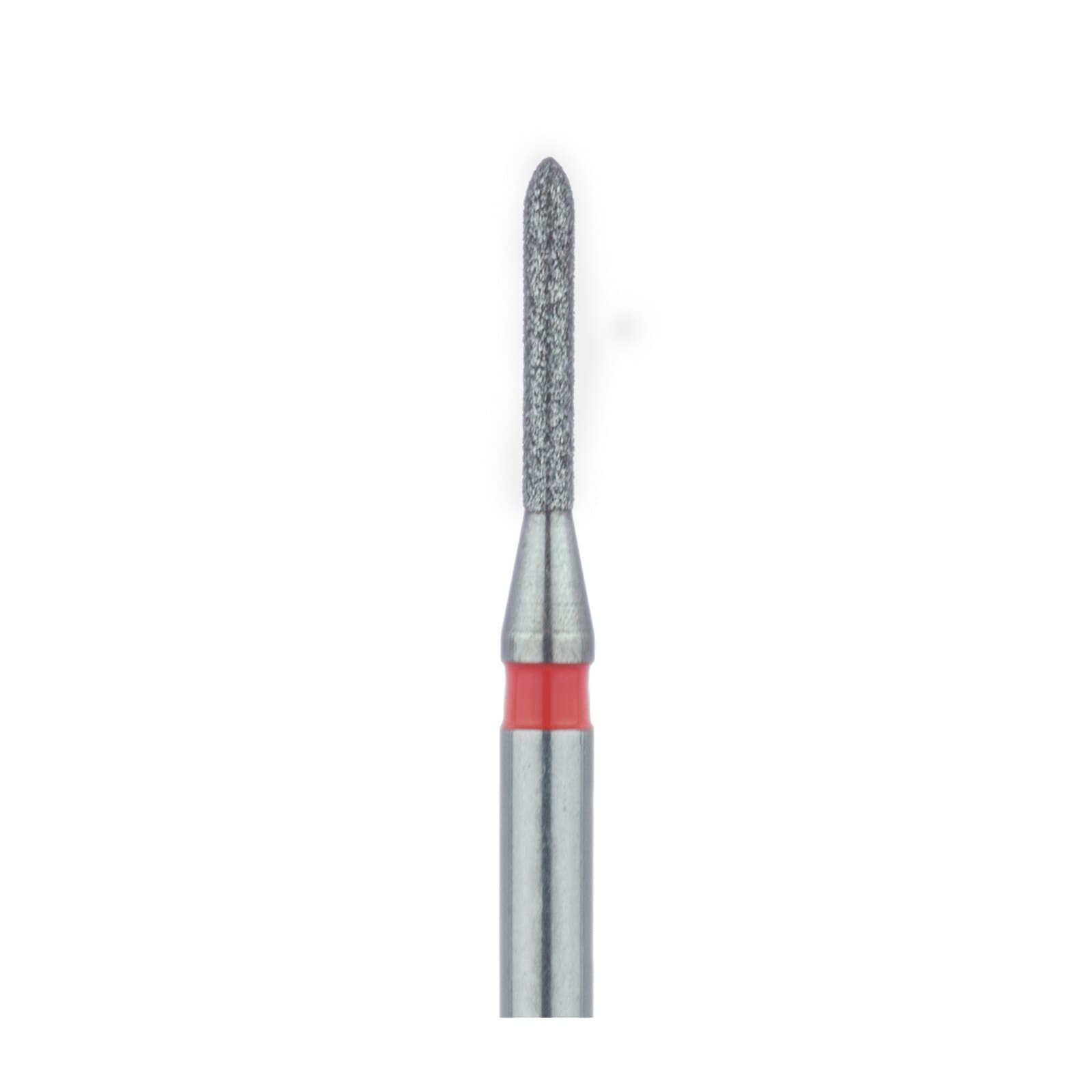 Meisinger 867F-009-FG Fine Grit Friction Grip Diamond Bur, Torpedo/Cylinder with Bevel End, 0.9 mm Head Diameter, 6.0 mm Head Length, Red Ring, 5/Pkg thumbnail 3