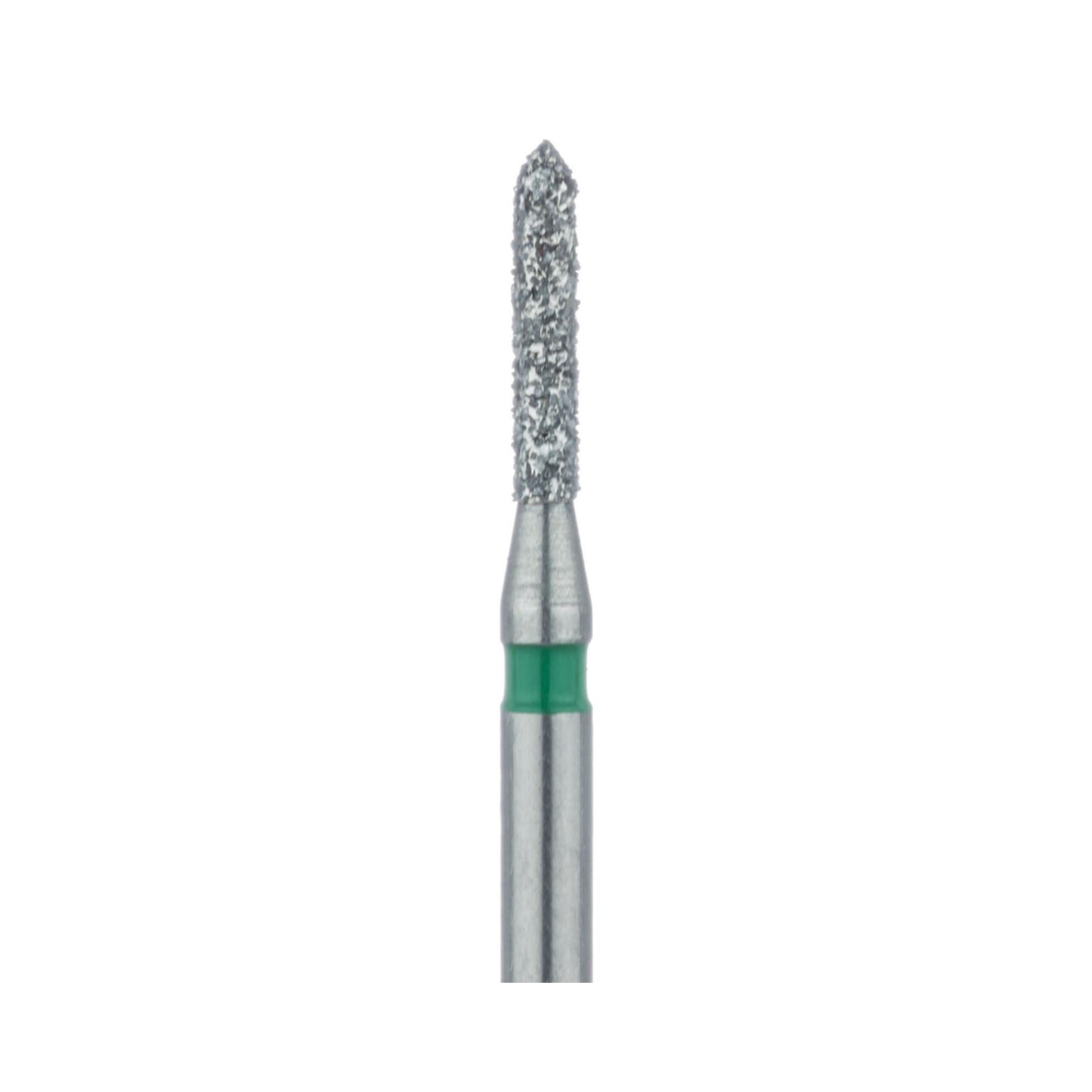 Meisinger 867G-012-FG Coarse Diamond Bur, Torpedo, Friction Grip, 1.2 mm, Green Ring, 5/Pack thumbnail 3