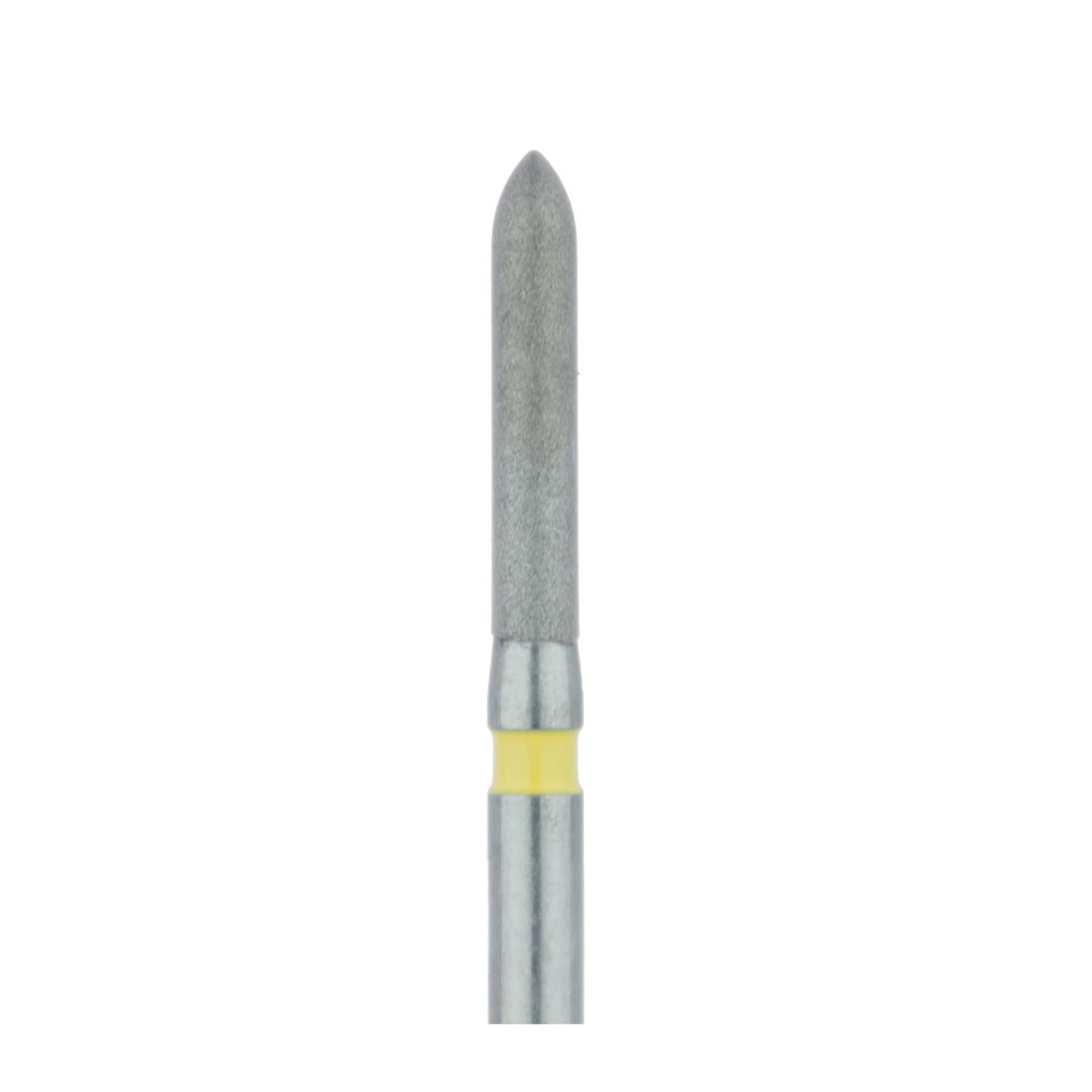 Meisinger 868C-014-FG Diamond Bur, Extra Fine (Yellow), Torpedo/Cylinder, Friction Grip, 1.4 mm Head Diameter, 8.0 mm Head Length, 5/Pkg thumbnail 3