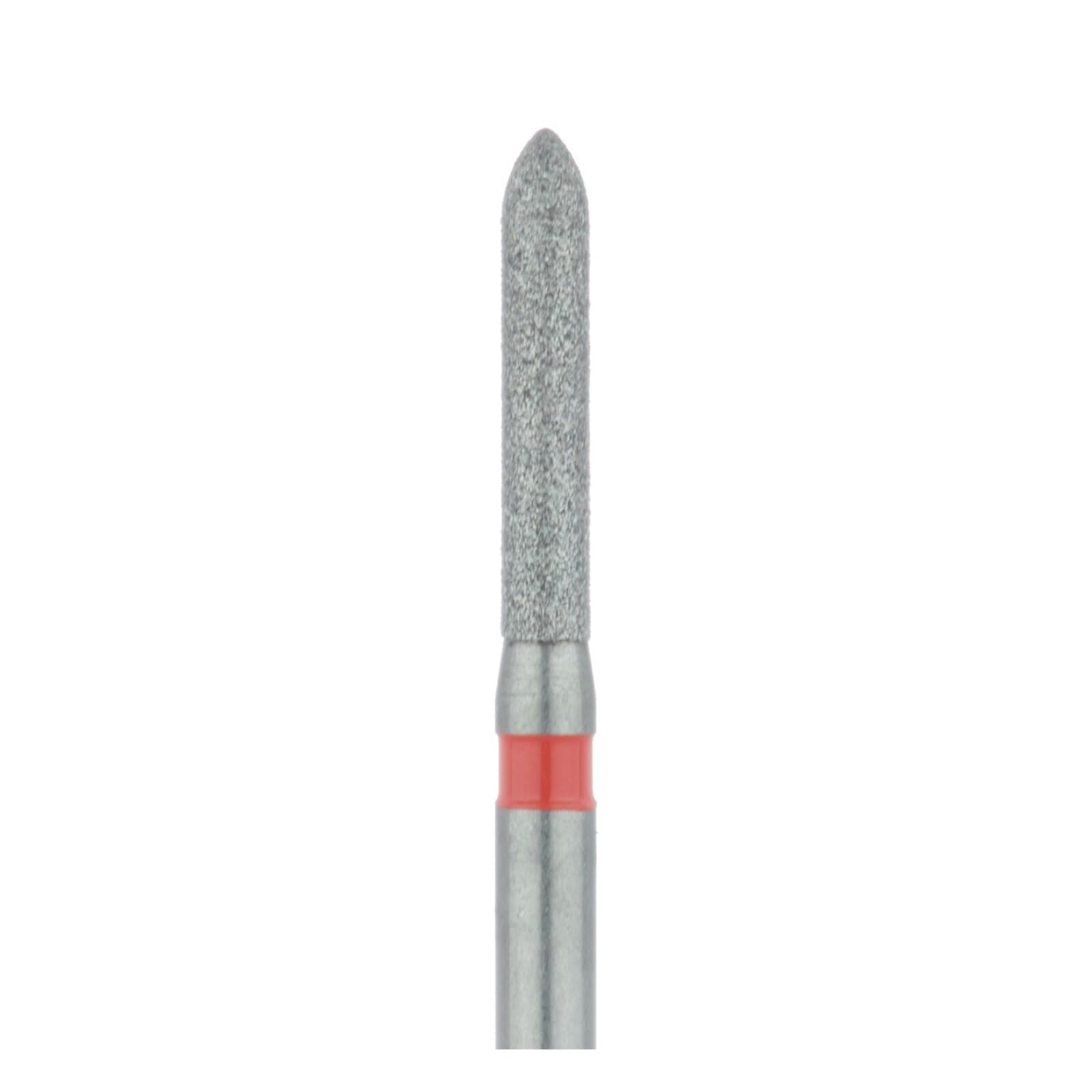 Meisinger 868F-014-FG Fine Grit Diamond Bur, Torpedo/Cylinder, Bevel End, Friction Grip, 1.4 mm Head Diameter, 8.0 mm Head Length, Red Ring, 5/Pkg thumbnail 3