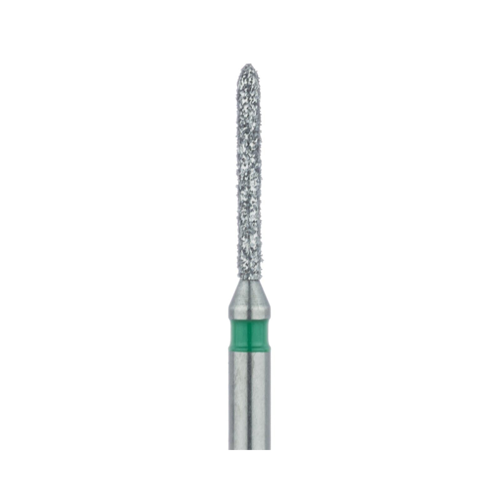 Meisinger 868G-010-FG Diamond Bur, FG, Coarse (Green), Torpedo, 1.0 mm Head Diameter, 8.0 mm Head Length, 5/Pkg thumbnail 3