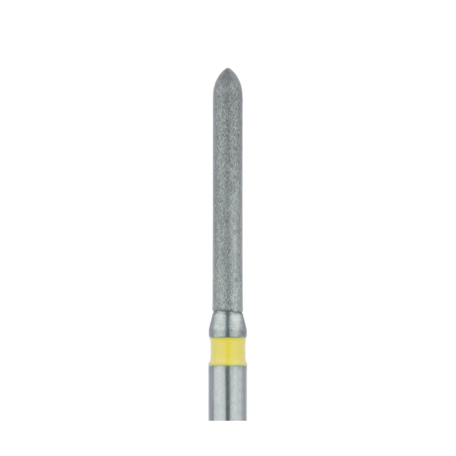 Meisinger 869C-012-FG Extra Fine Diamond Bur, Long Torpedo Beveled Tip, Friction Grip, 1.2 mm, Yellow Ring, 5/Pack thumbnail 3
