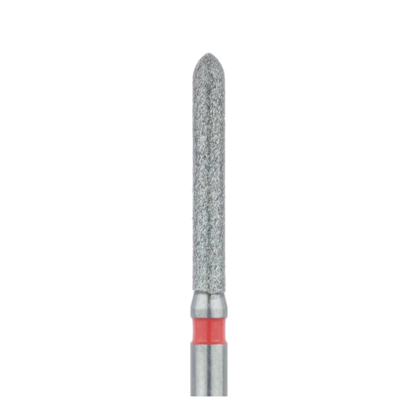 Meisinger 869F-014-FG Fine Grit Diamond Bur, Long Torpedo, Friction Grip, 1.4 mm Head Diameter, 10.0 mm Head Length, 5/Pkg thumbnail 3