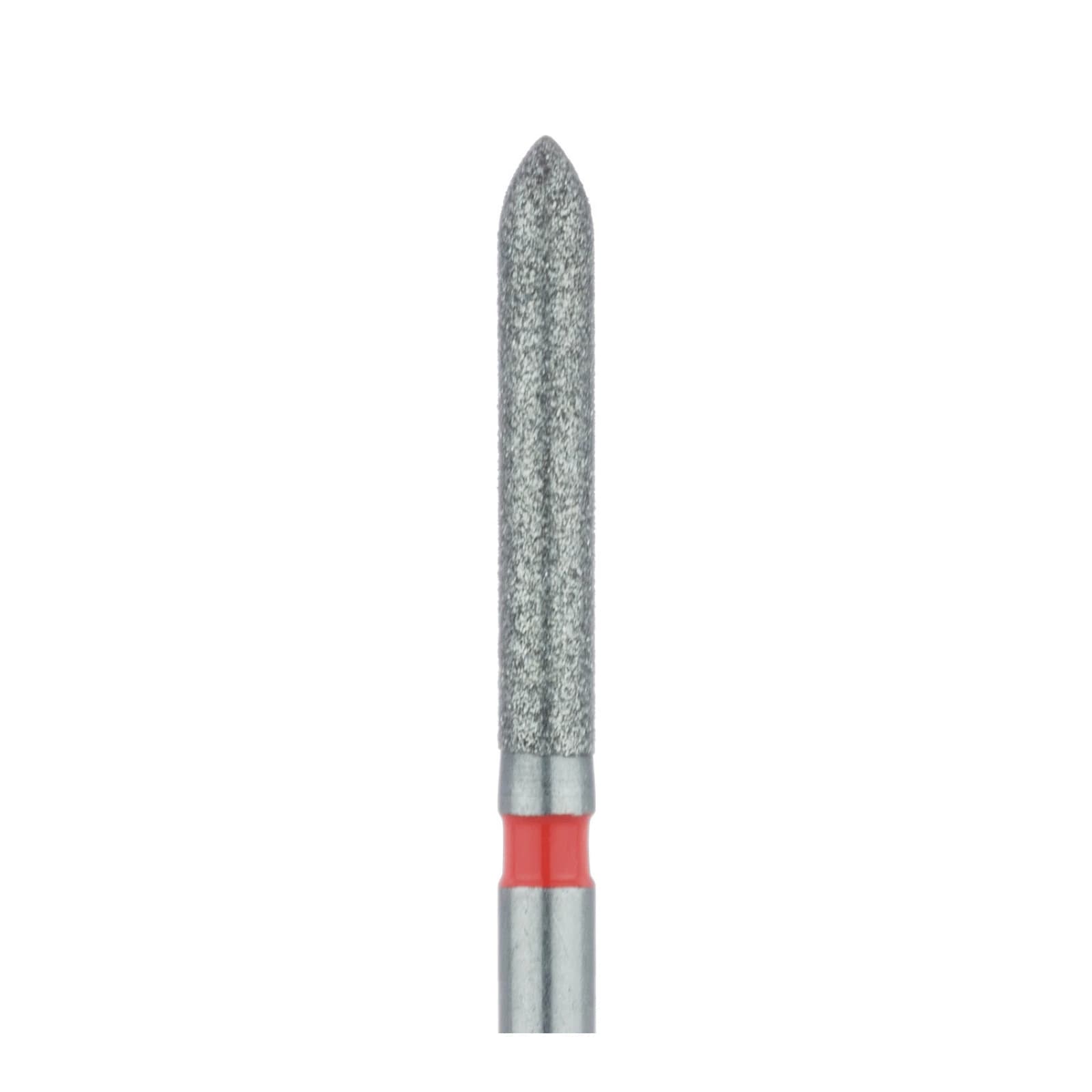 Meisinger Multi-Use Diamond Bur, Friction Grip, Long Torpedo with Beveled Tip, 869F, 1.6 mm, Fine, Red, 5/Pk, 869F-016-FG thumbnail 4