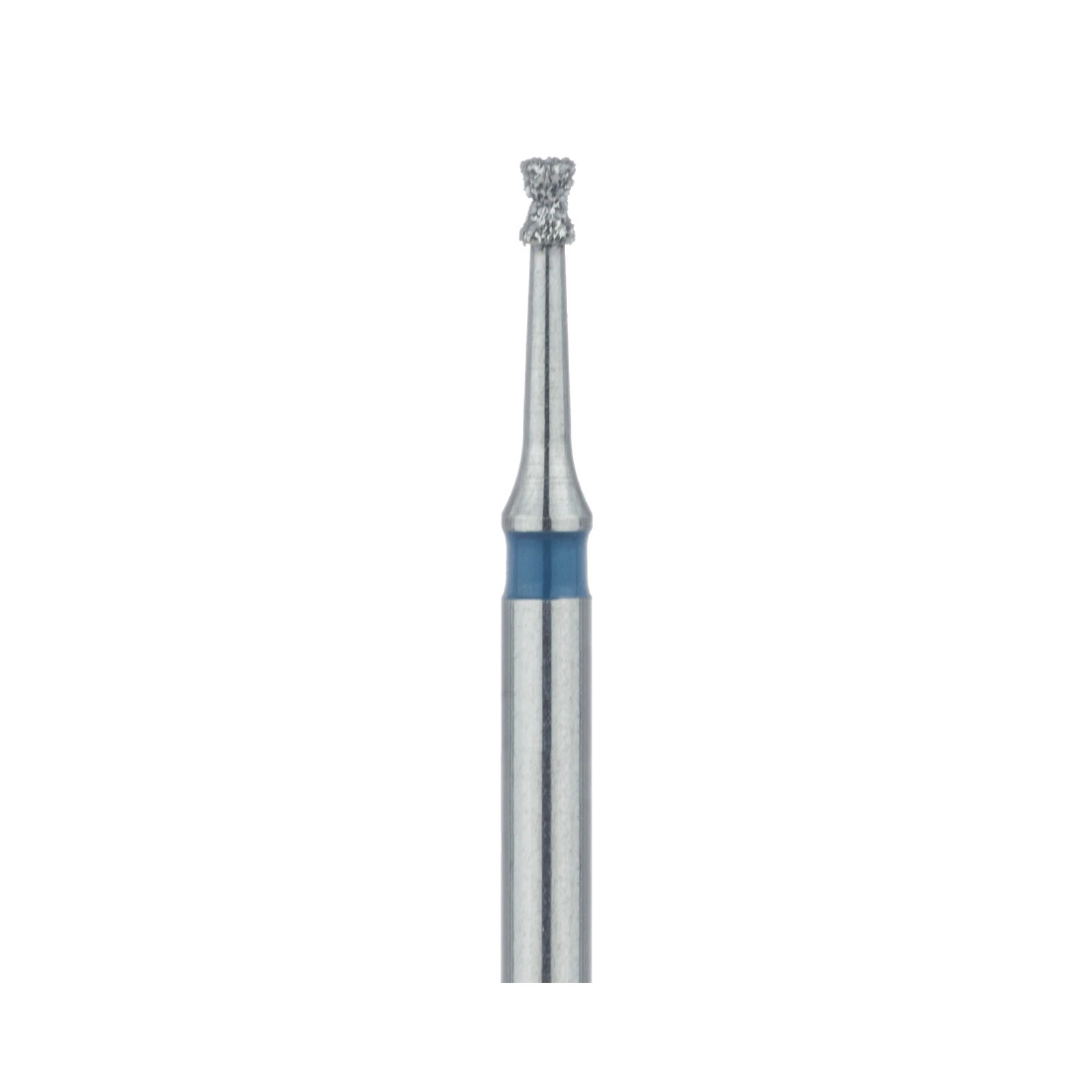Meisinger FG Diamond Bur, Hourglass Shape, Medium Grit, Flat End, Blue Ring, 870-010-FG, 1.0 mm Head Diameter, 1.5 mm Head Length, 5/Pkg - Diamond Instruments – FG, Hourglass - Medium, Blue, Flat, 870-010-FG, 1.0 mm Head Diameter, 1.5 mm Head Length, 5/Pkg - Image 1