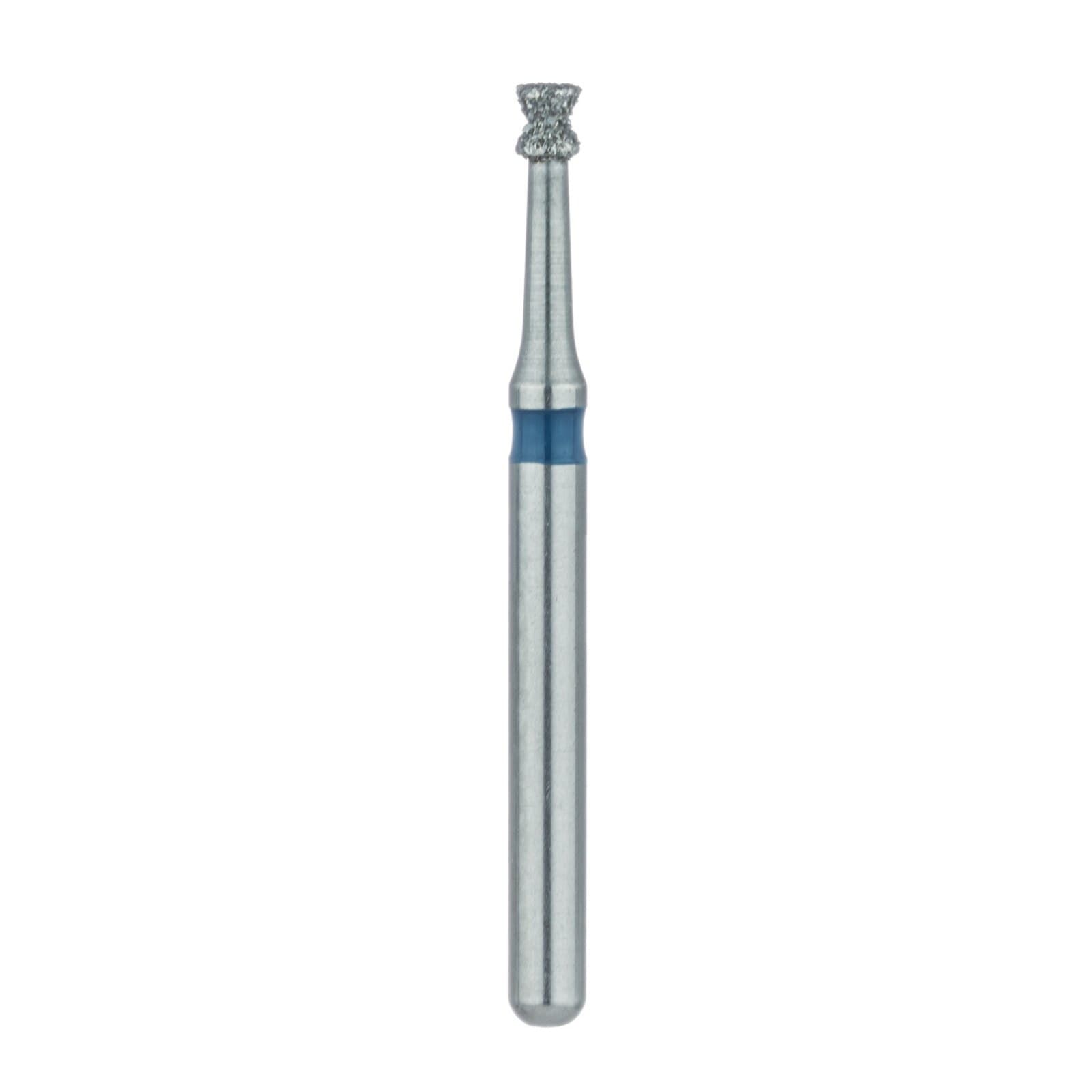 Meisinger 870-014-FG Medium Grit Diamond Bur, Hourglass/Double Inverted Cone, Friction Grip, 1.4 mm Head Diameter, Blue Ring, 5/Pack - Meisinger Diamond, FG, Medium, Blue, Hourglass, 870-014, Pkg/5 - Image 1