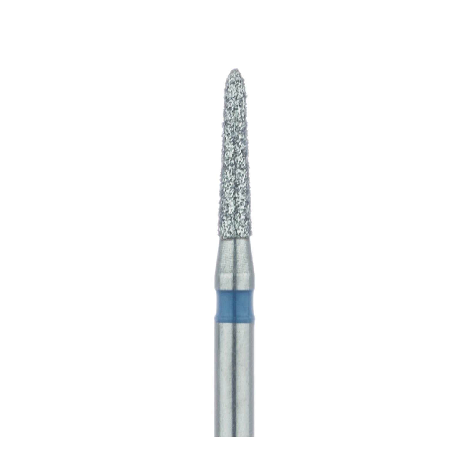 Meisinger 877-014-FG Diamond Bur, Medium Grit, Blue Ring, Tapered Torpedo/Cylinder, Bevel End, Friction Grip, 1.4 mm Head Diameter, 6.5 mm Head Length, 5/Pkg thumbnail 3