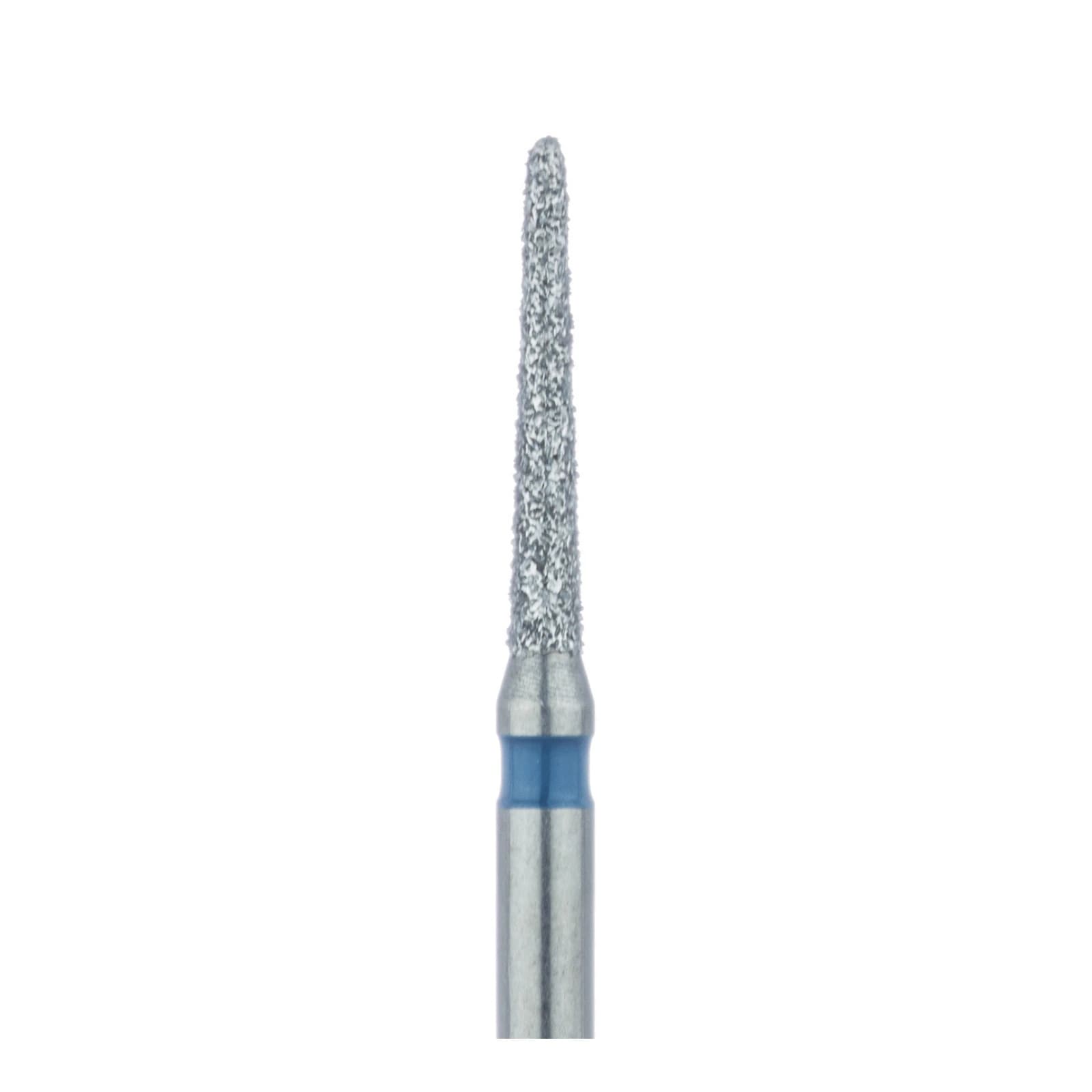 Meisinger 878-012-FG Diamond Bur, Medium Grit, Blue Ring, Tapered Torpedo/Cylinder, Bevel End, 1.2 mm Head Diameter, 8.0 mm Head Length, Friction Grip, 5/Pkg thumbnail 3