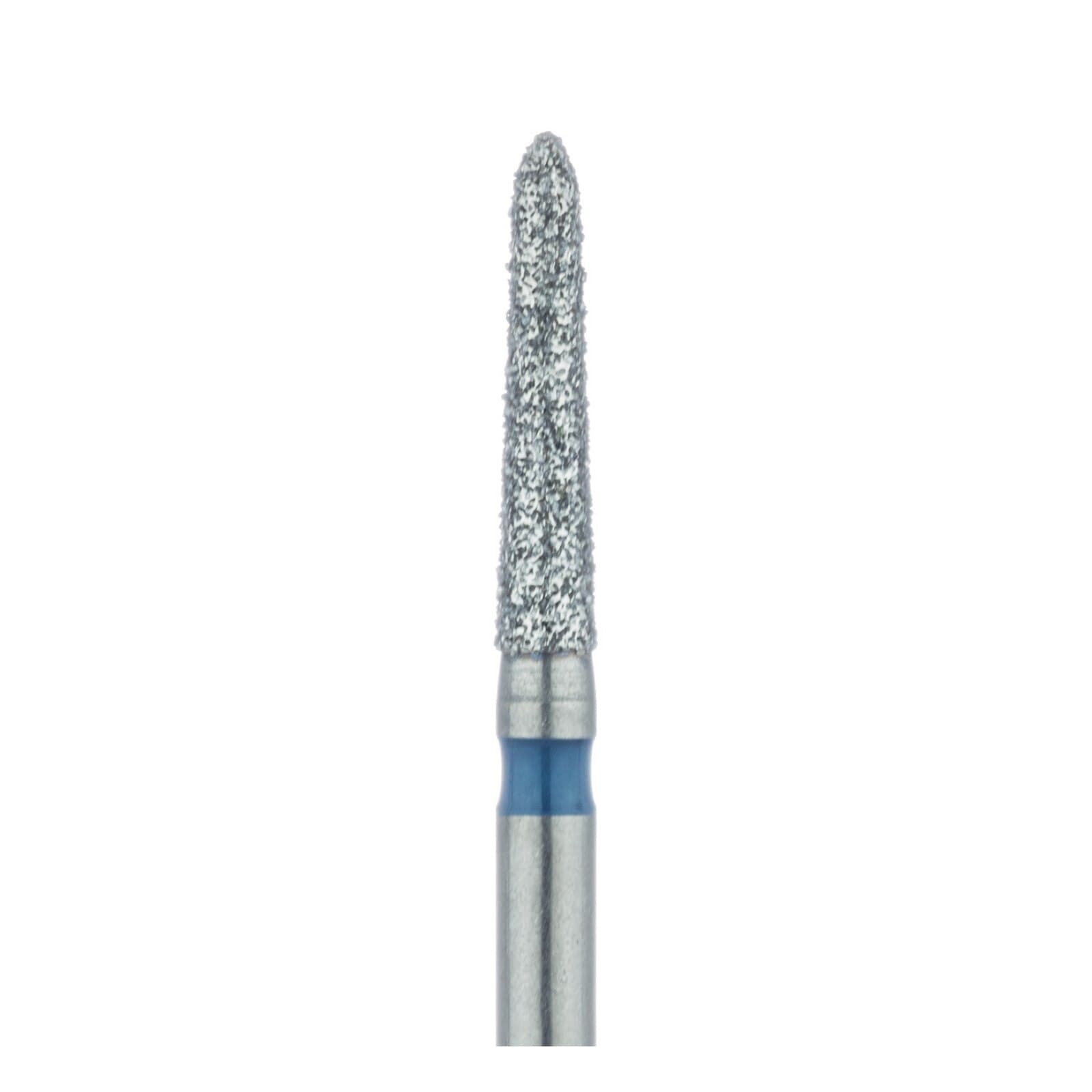 Meisinger 878-016-FG Diamond Bur, Medium Grit, Blue Ring, Tapered Torpedo/Cylinder, Bevel End, Friction Grip, 1.6 mm Head Diameter, 8.0 mm Head Length, 5/Pkg thumbnail 3