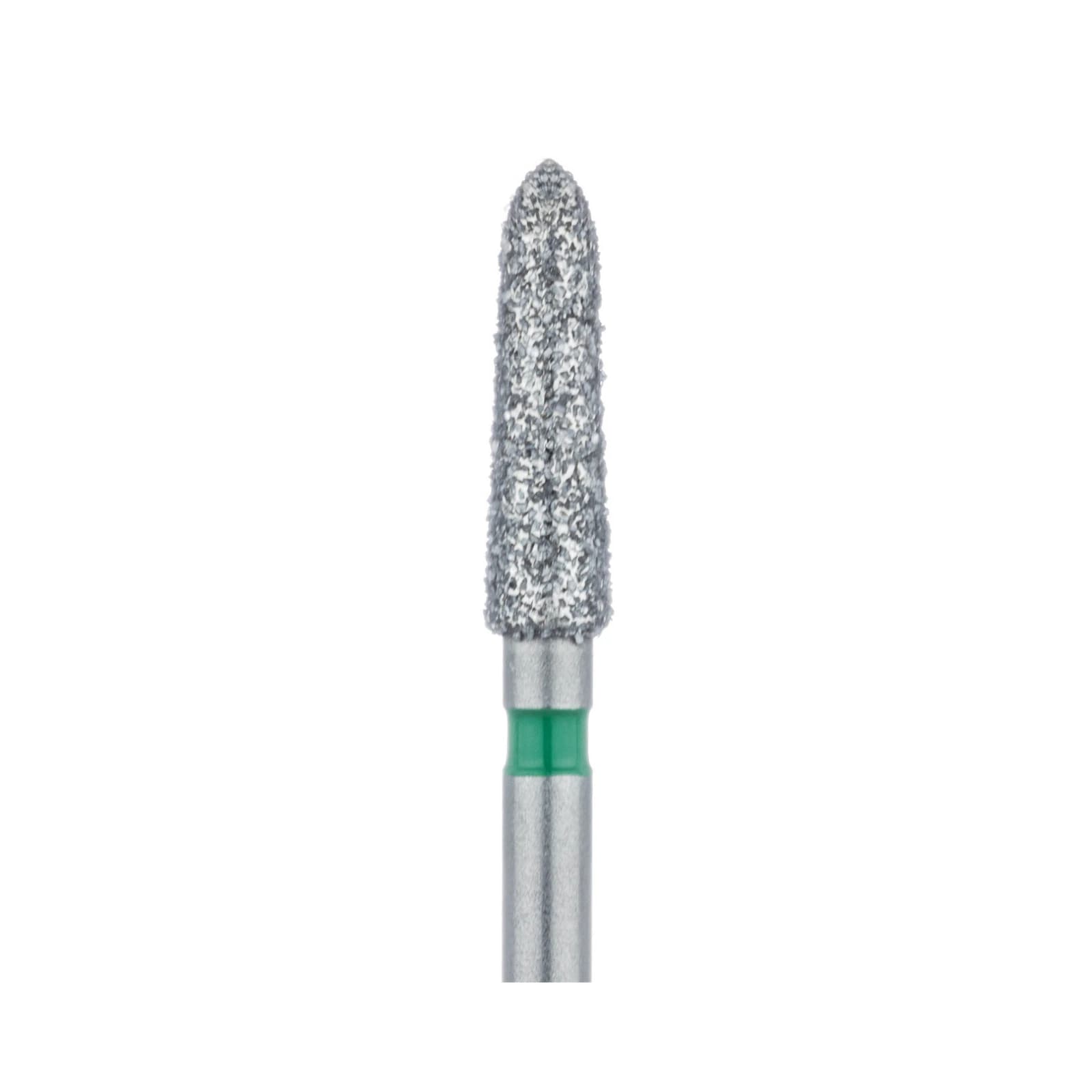Meisinger 878G-023-FG Diamond Bur, FG, Coarse (Green), Tapered Torpedo, 2.3 mm Head Diameter, 8.0 mm Head Length, 5/Pkg thumbnail 3