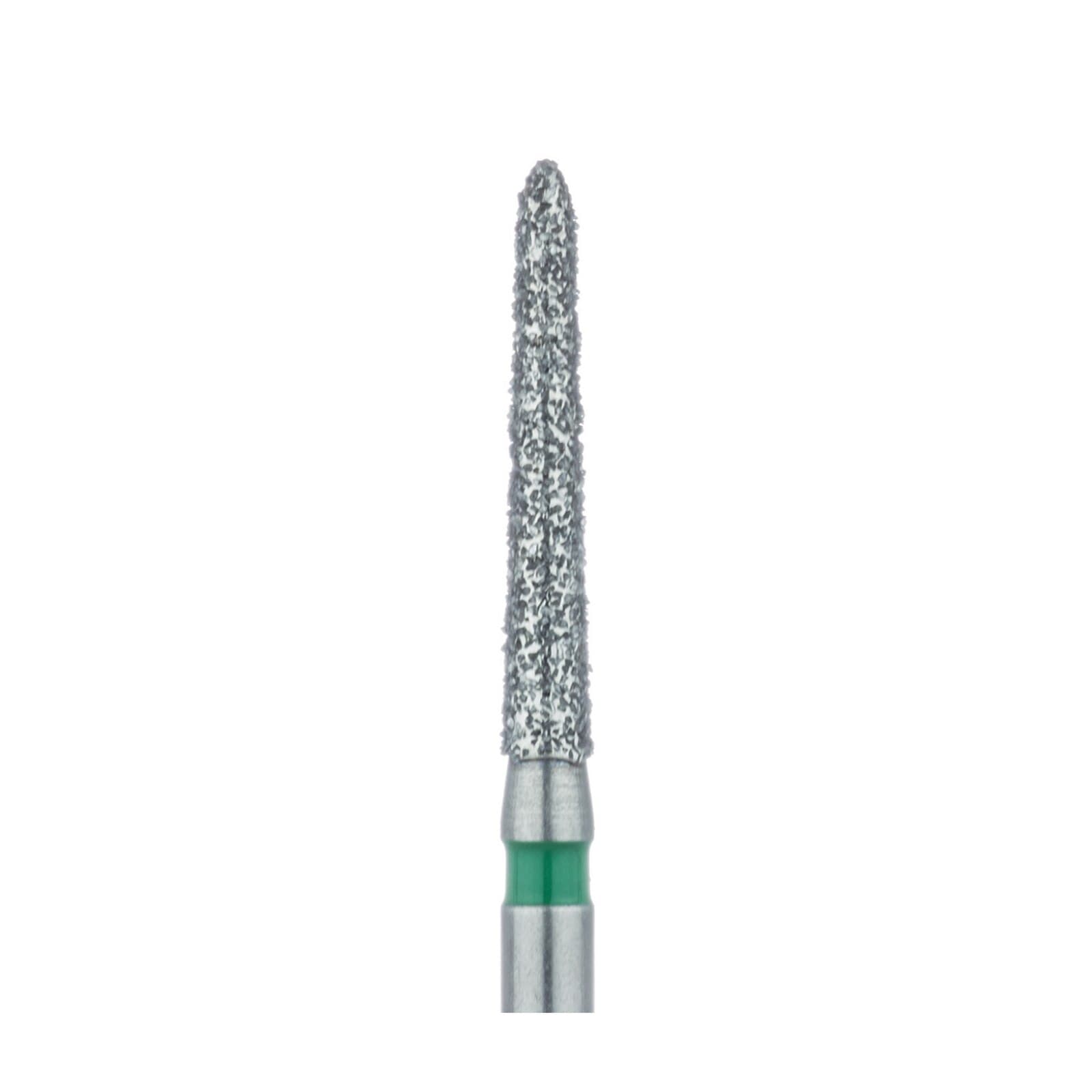 Meisinger 879G-016-FG Diamond Bur, FG, Coarse (Green), Tapered Torpedo/Cylinder, 1.6 mm Head Diameter, 10 mm Head Length, 5/Pkg thumbnail 3