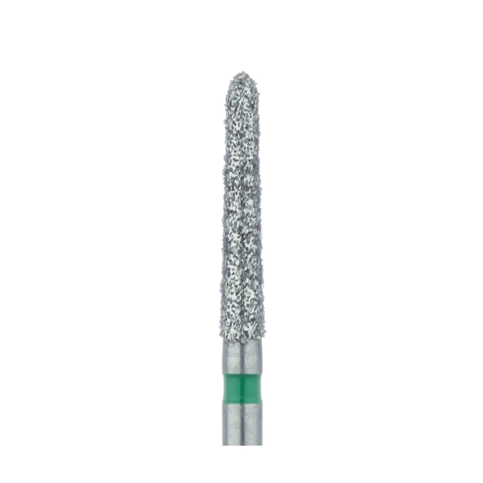 Meisinger 879G-018-FG Coarse Diamond Bur, Friction Grip, Long Modified Chamfer/Torpedo, 1.8 mm Head Diameter, 10 mm Working Length, Green Ring, 5/Pkg thumbnail 3