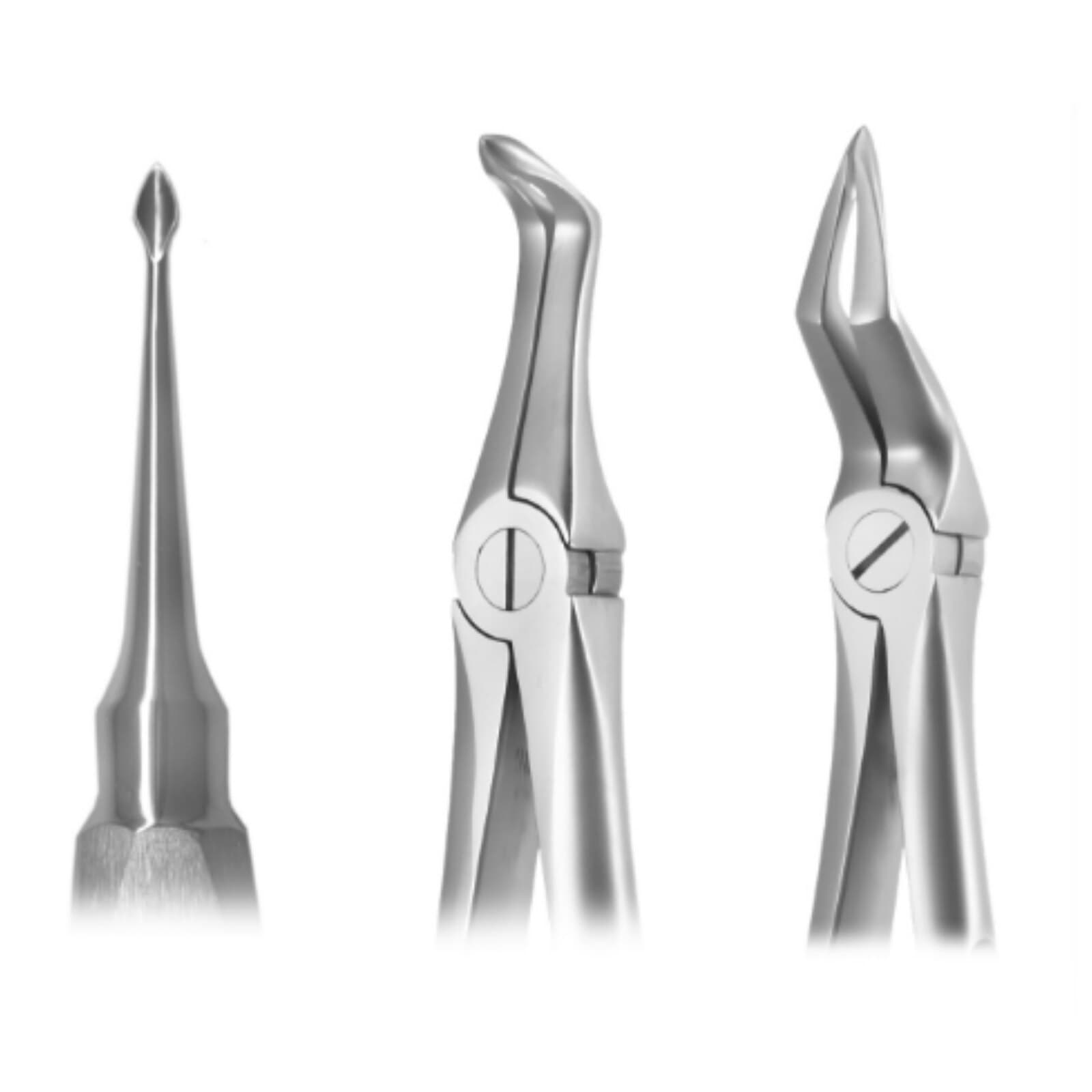 X-Trac Root Tip Pick Kit, 3 Pieces (5115 Upper Root Tip Forceps, 4515 Lower Root Tip Forceps, 63 Bone Preservation Elevator) - X-Trac Root Tip Pick Kit - Image 1